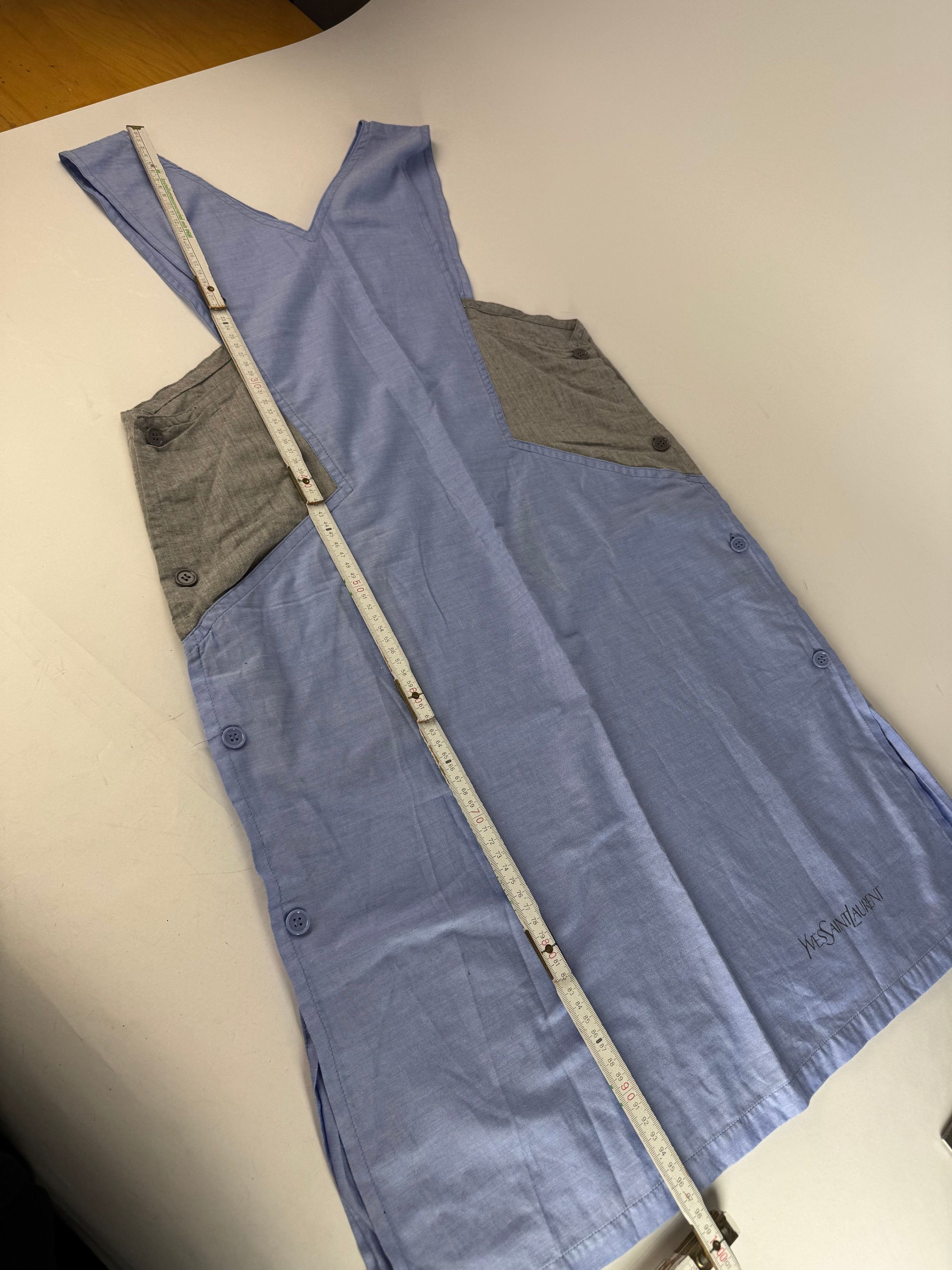 Other Vintage Yves Saint Laurent Canvas Dress Blue Grey 38/M Size M / US 6-8 / IT 42-44 - 7 Thumbnail