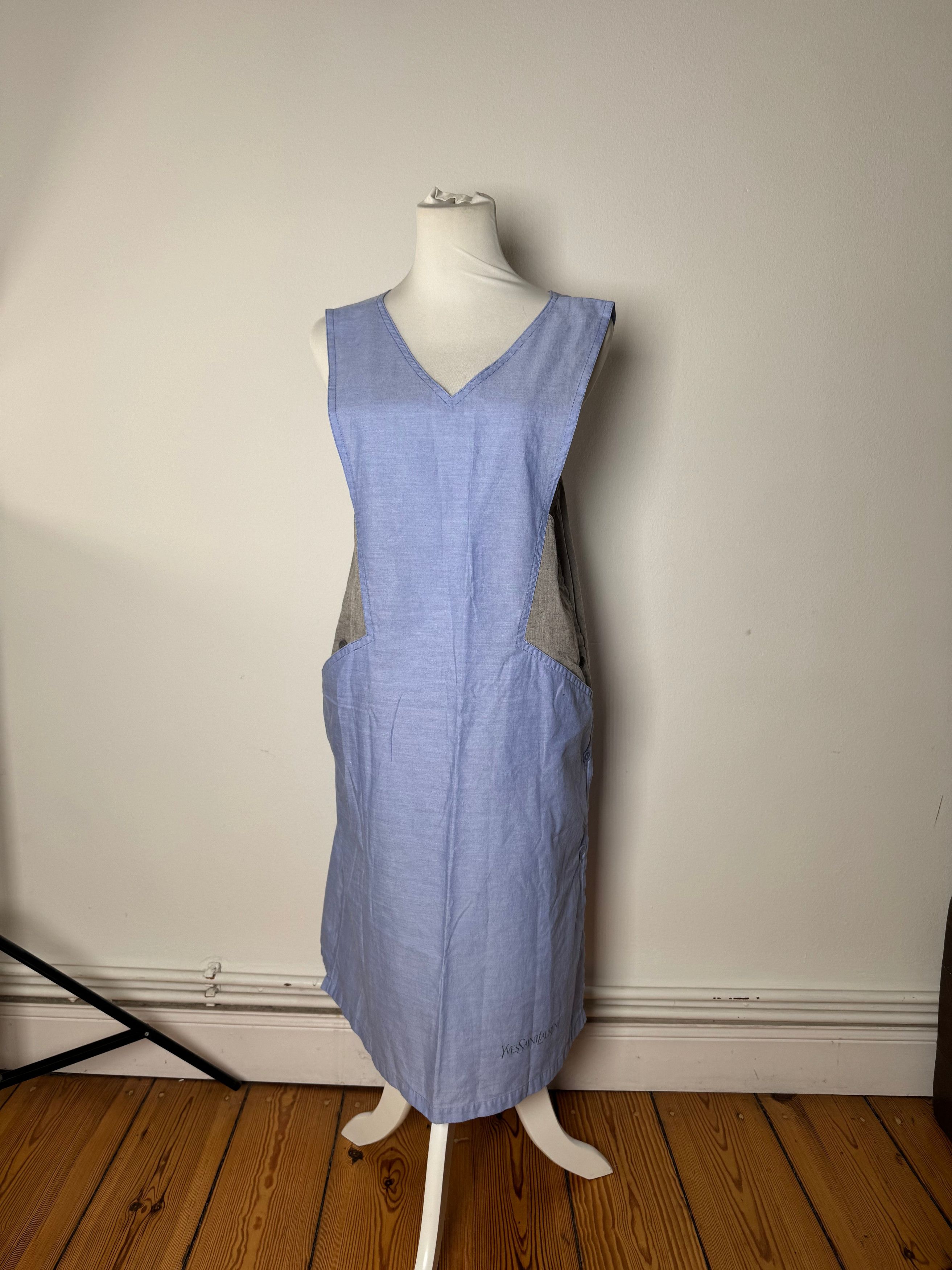 Other Vintage Yves Saint Laurent Canvas Dress Blue Grey 38/M Size M / US 6-8 / IT 42-44 - 8 Thumbnail