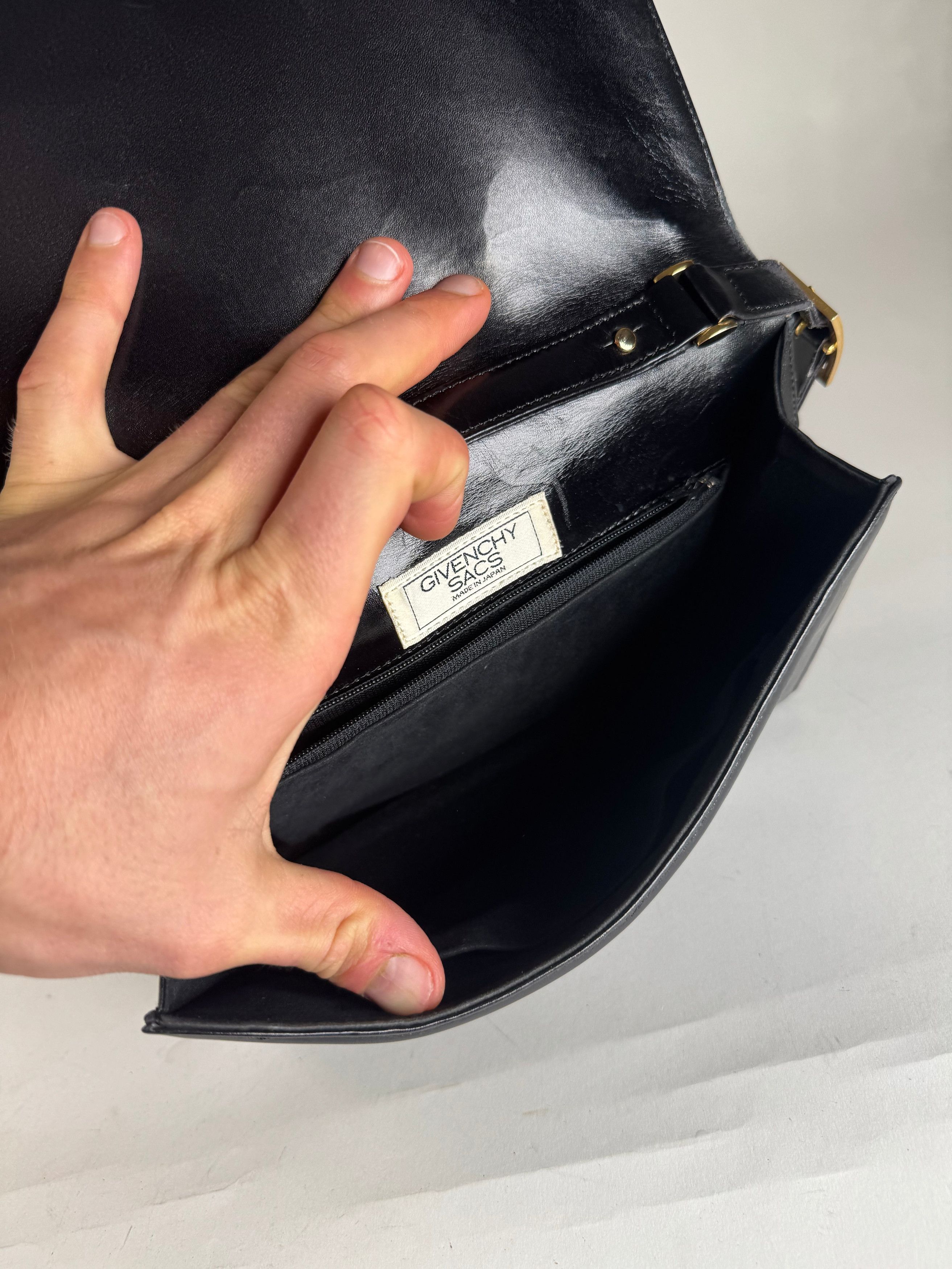 Givenchy Vintage Leather 2Way Handbag Black Size ONE SIZE - 3 Thumbnail