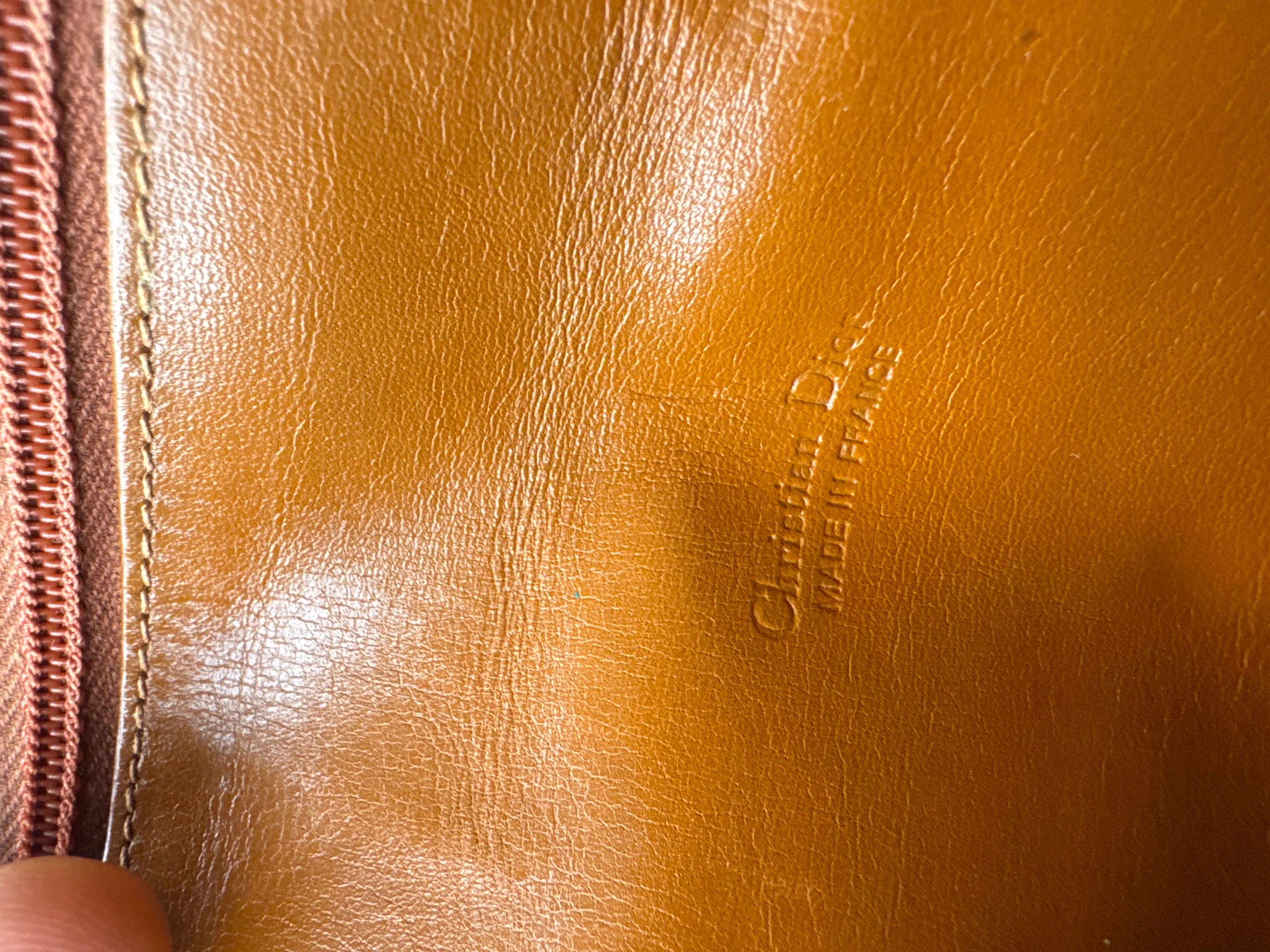 Dior Vintage Leather Suede ID Holder Orange-Brown Beige Size ONE SIZE - 4 Thumbnail
