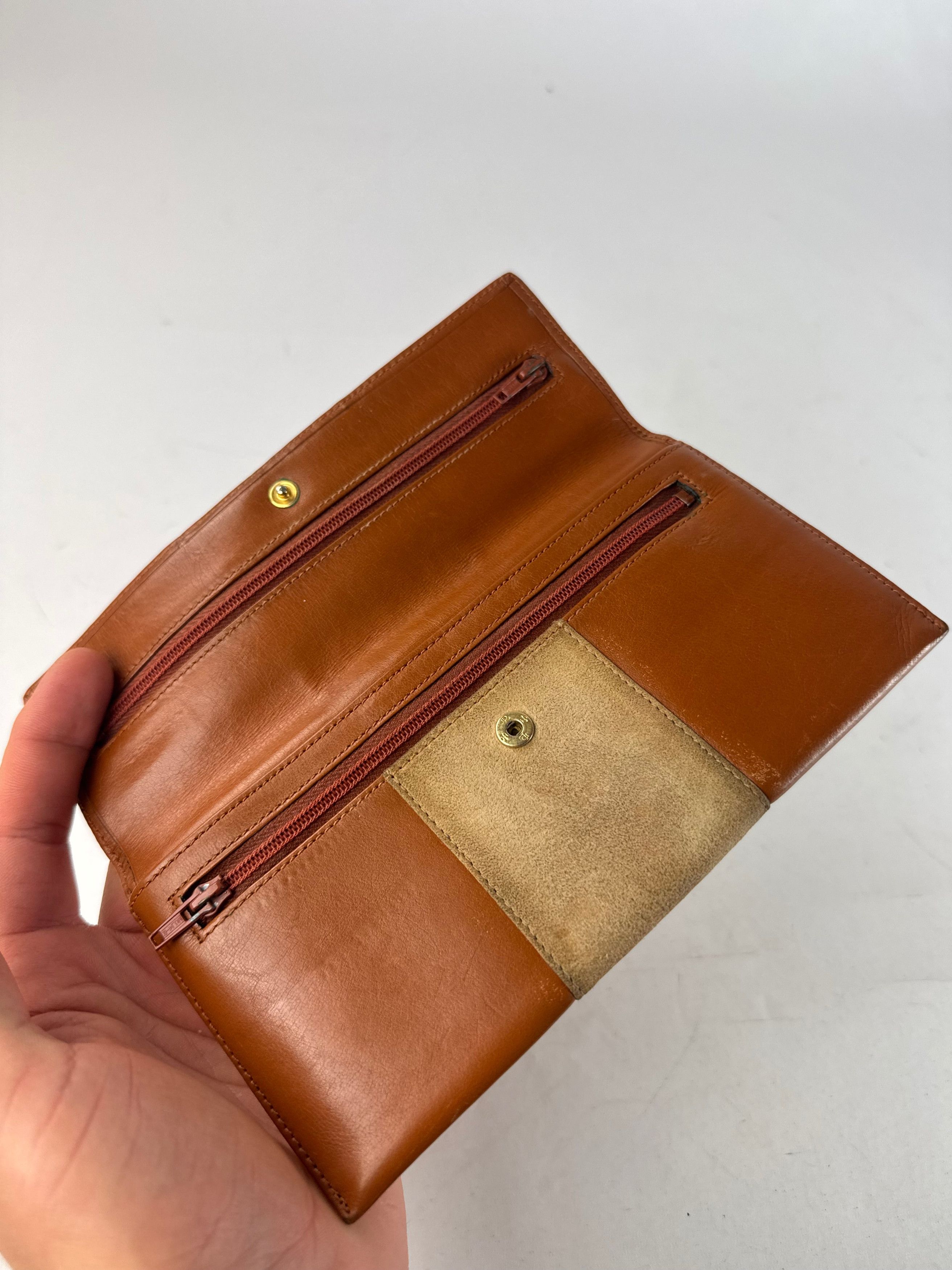 Dior Vintage Leather Suede ID Holder Orange-Brown Beige Size ONE SIZE - 3 Thumbnail