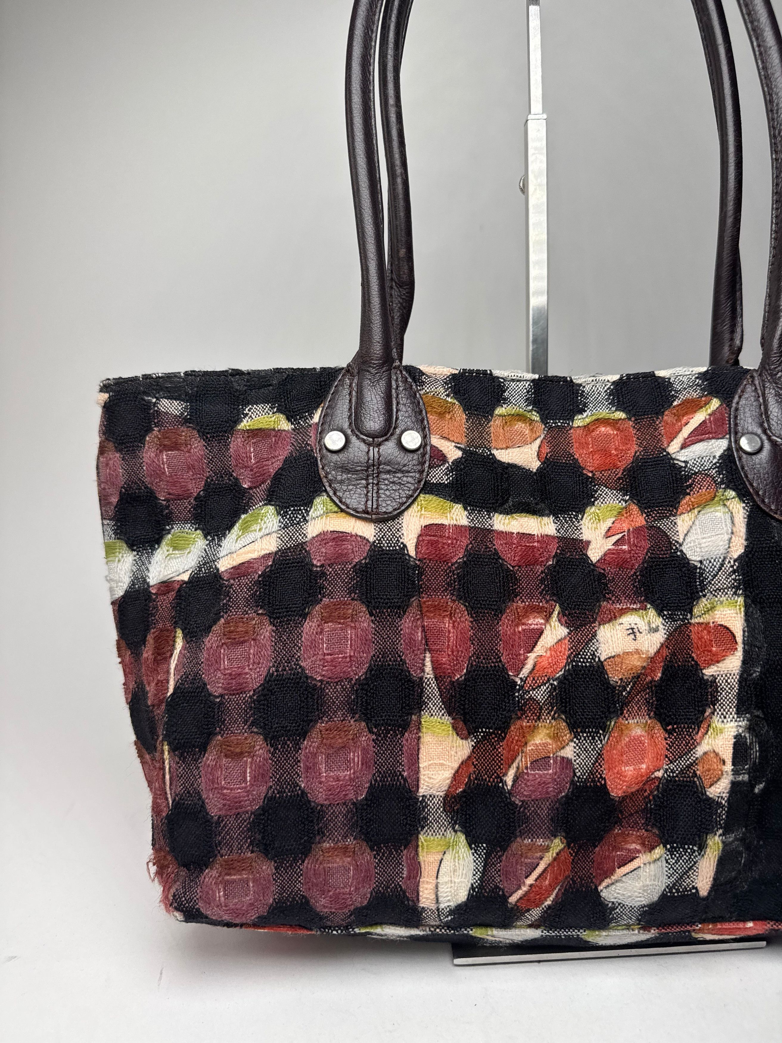 Emilio Pucci Vintage Wool Leather Handbag Brown / Black / Orange Size ONE SIZE - 14 Thumbnail