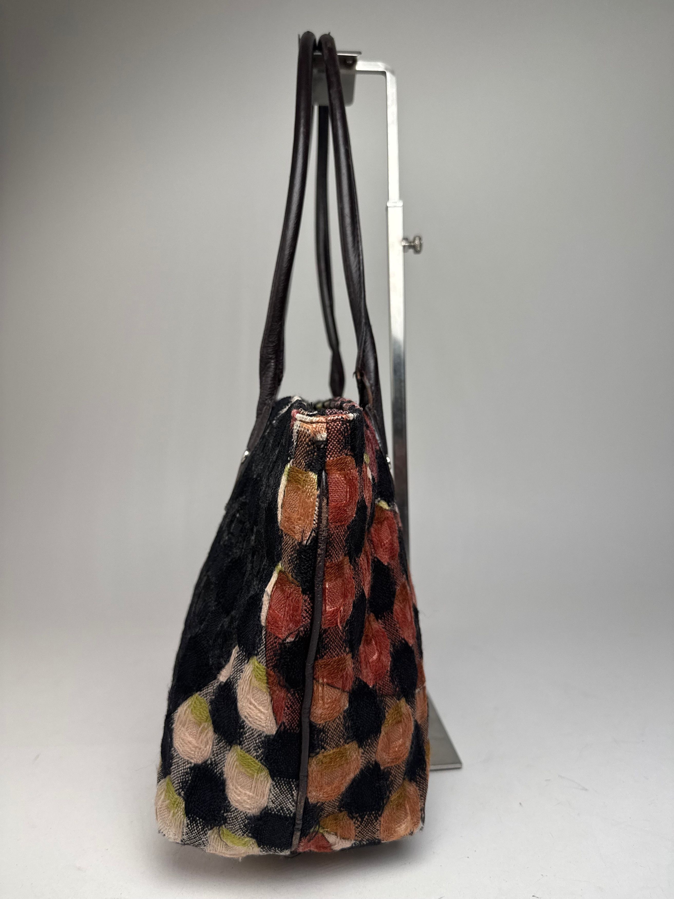 Emilio Pucci Vintage Wool Leather Handbag Brown / Black / Orange Size ONE SIZE - 7 Thumbnail