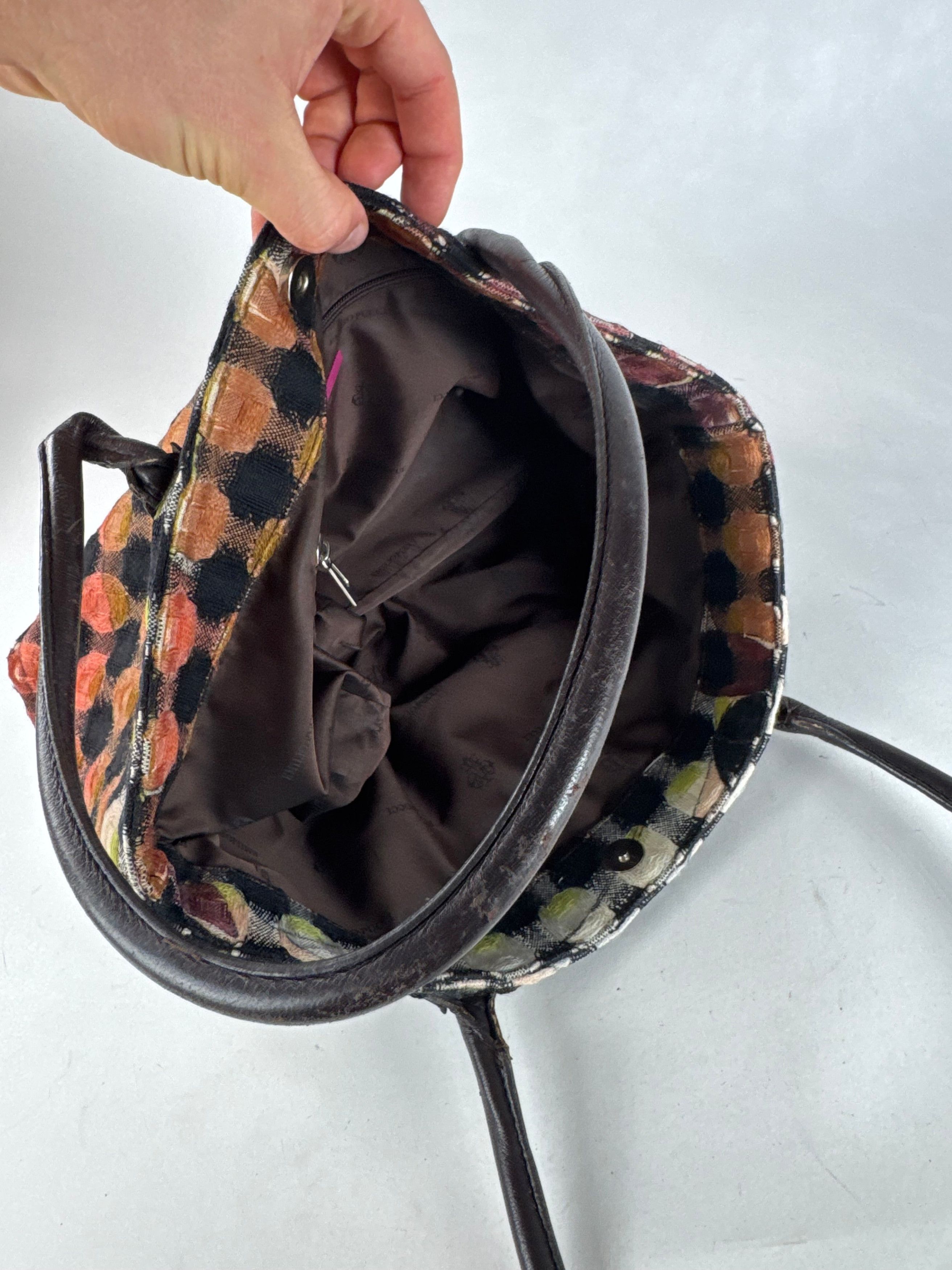Emilio Pucci Vintage Wool Leather Handbag Brown / Black / Orange Size ONE SIZE - 6 Thumbnail