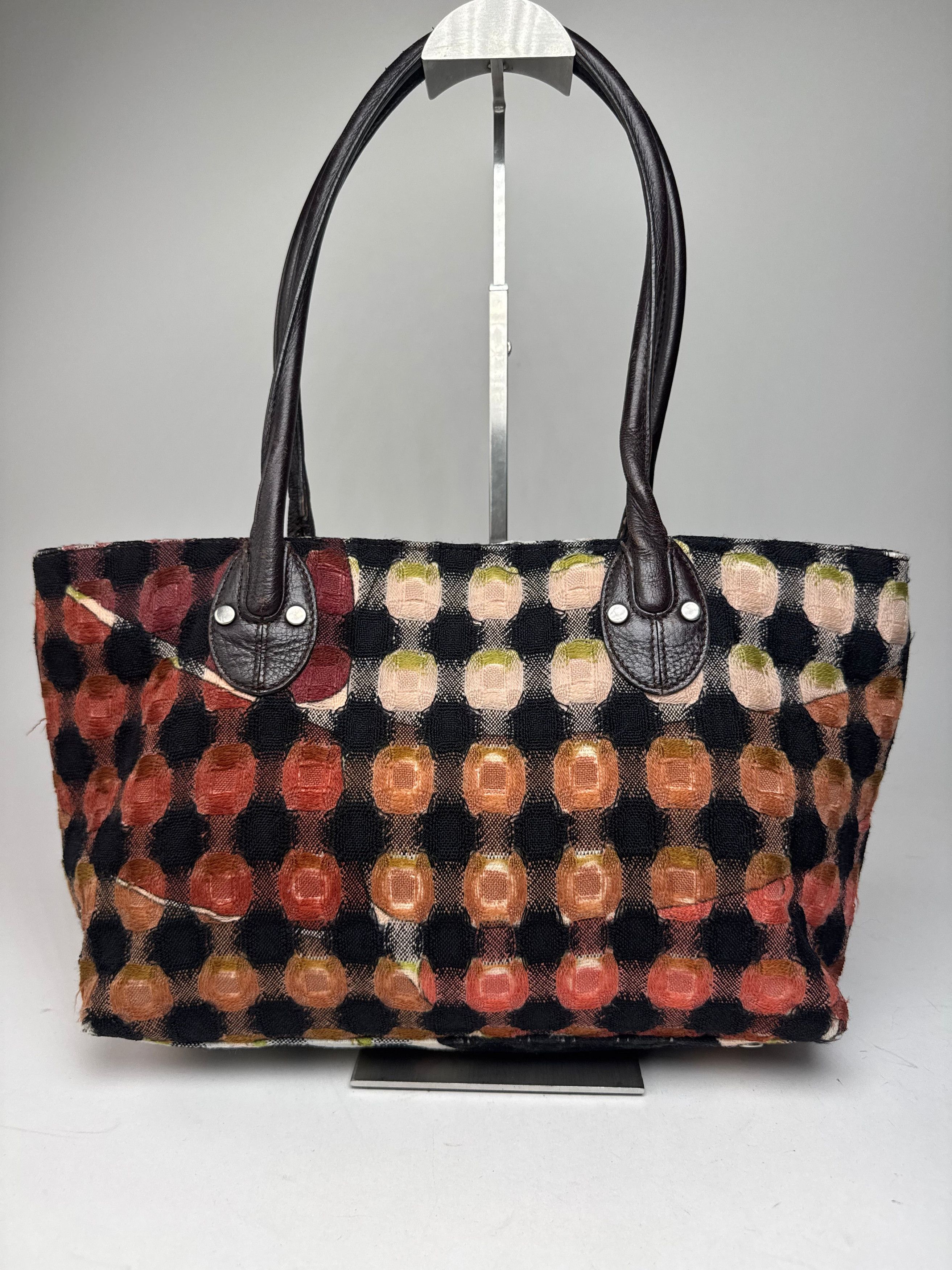 Emilio Pucci Vintage Wool Leather Handbag Brown / Black / Orange Size ONE SIZE - 10 Thumbnail