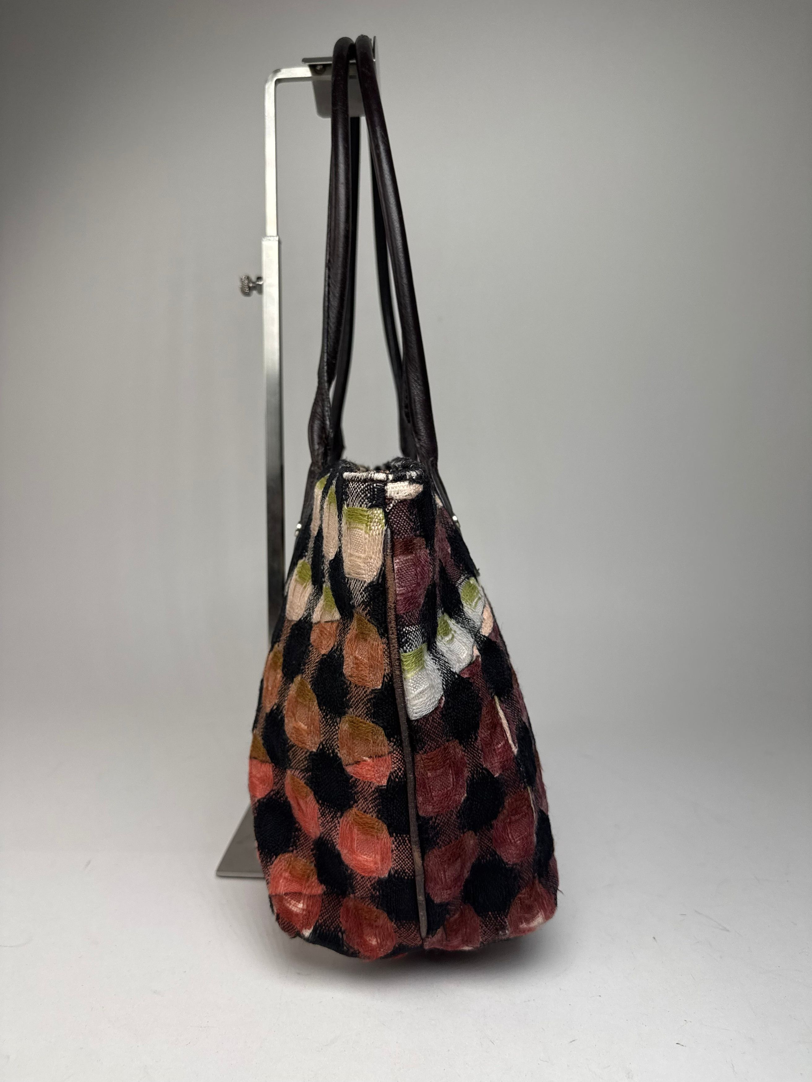 Emilio Pucci Vintage Wool Leather Handbag Brown / Black / Orange Size ONE SIZE - 9 Thumbnail