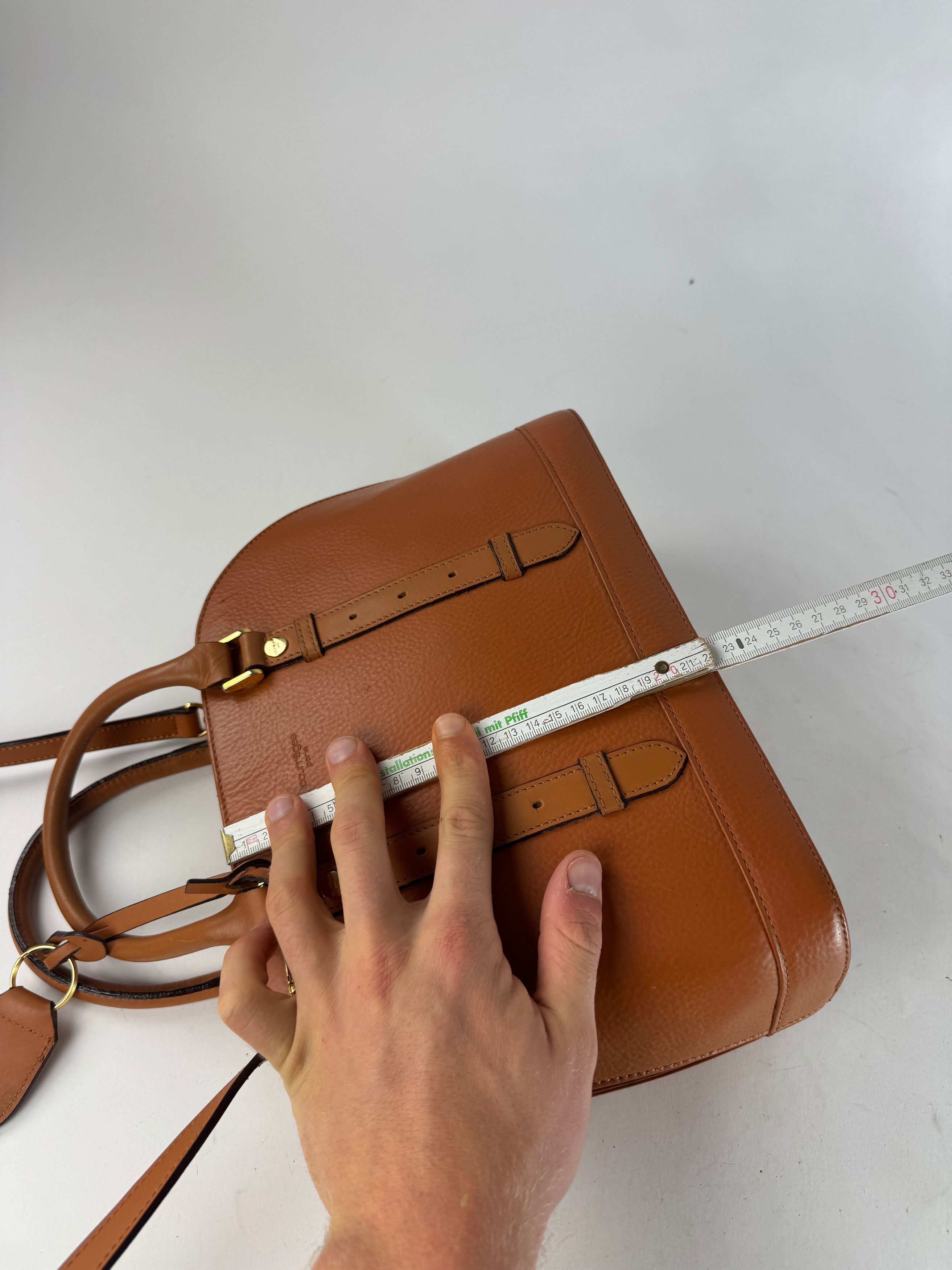Courreges Vintage 2Way Leather Handbag Orange Brown Size ONE SIZE - 12 Thumbnail