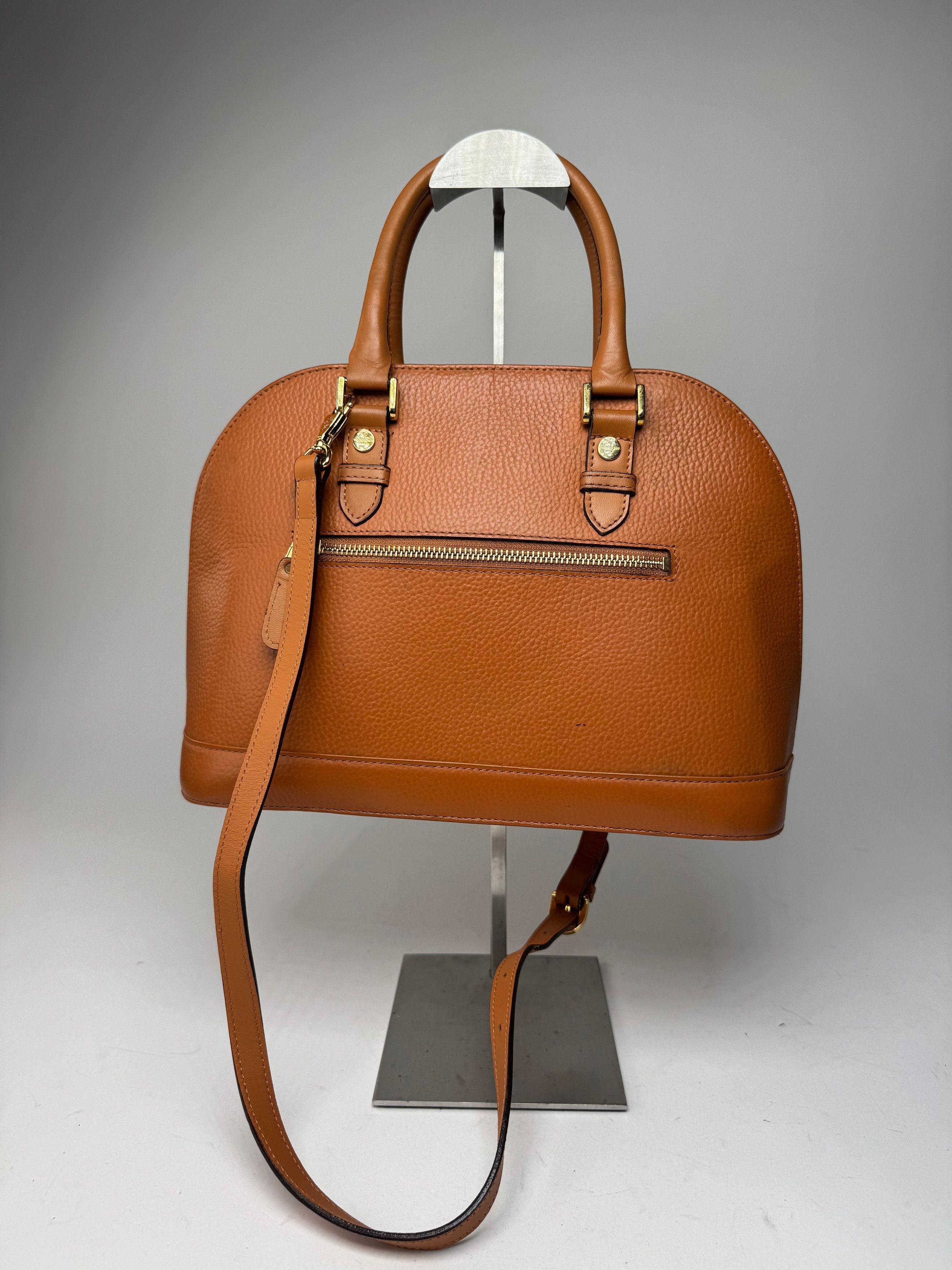 Courreges Vintage 2Way Leather Handbag Orange Brown Size ONE SIZE - 2 Thumbnail