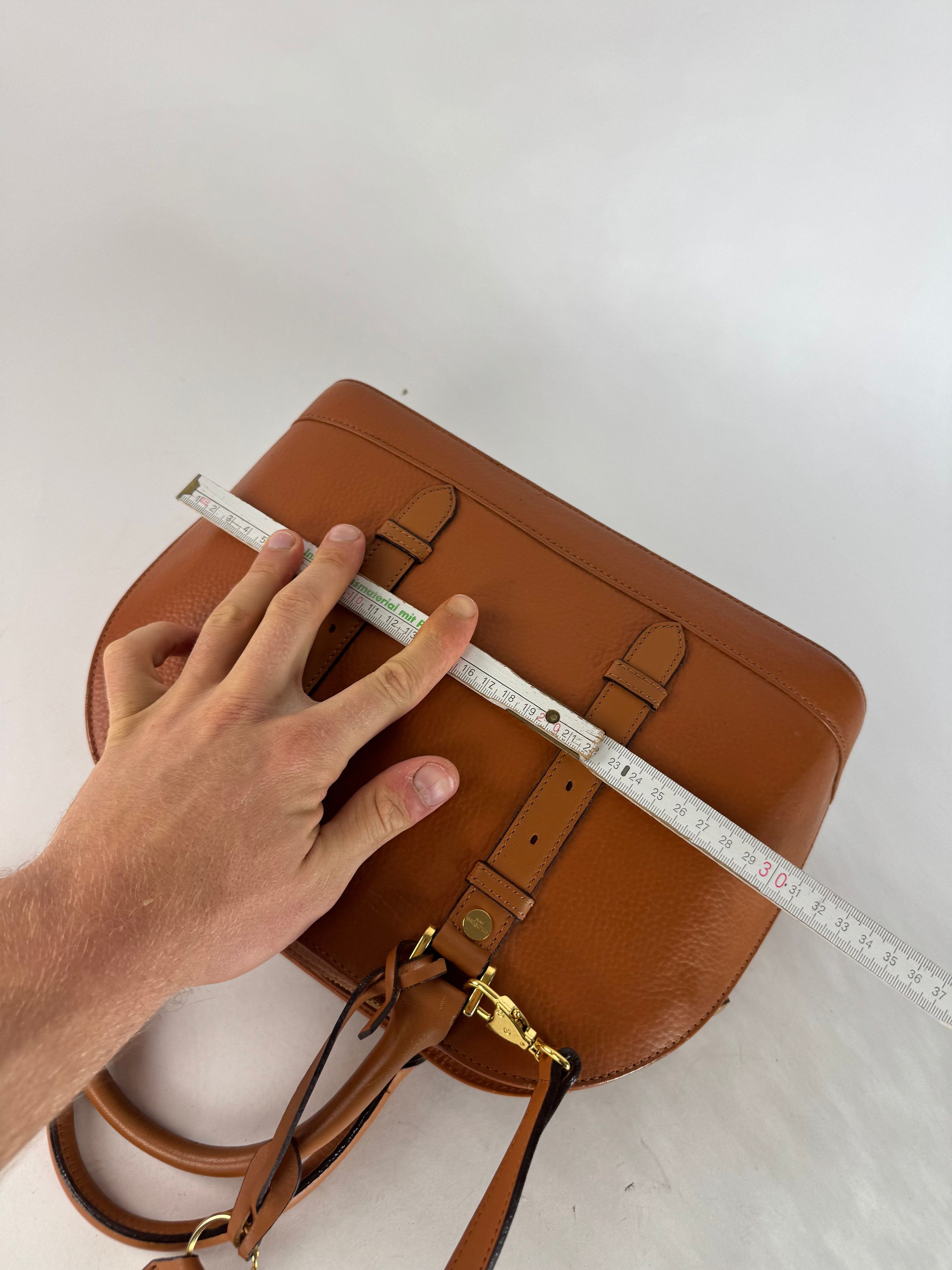 Courreges Vintage 2Way Leather Handbag Orange Brown Size ONE SIZE - 11 Thumbnail