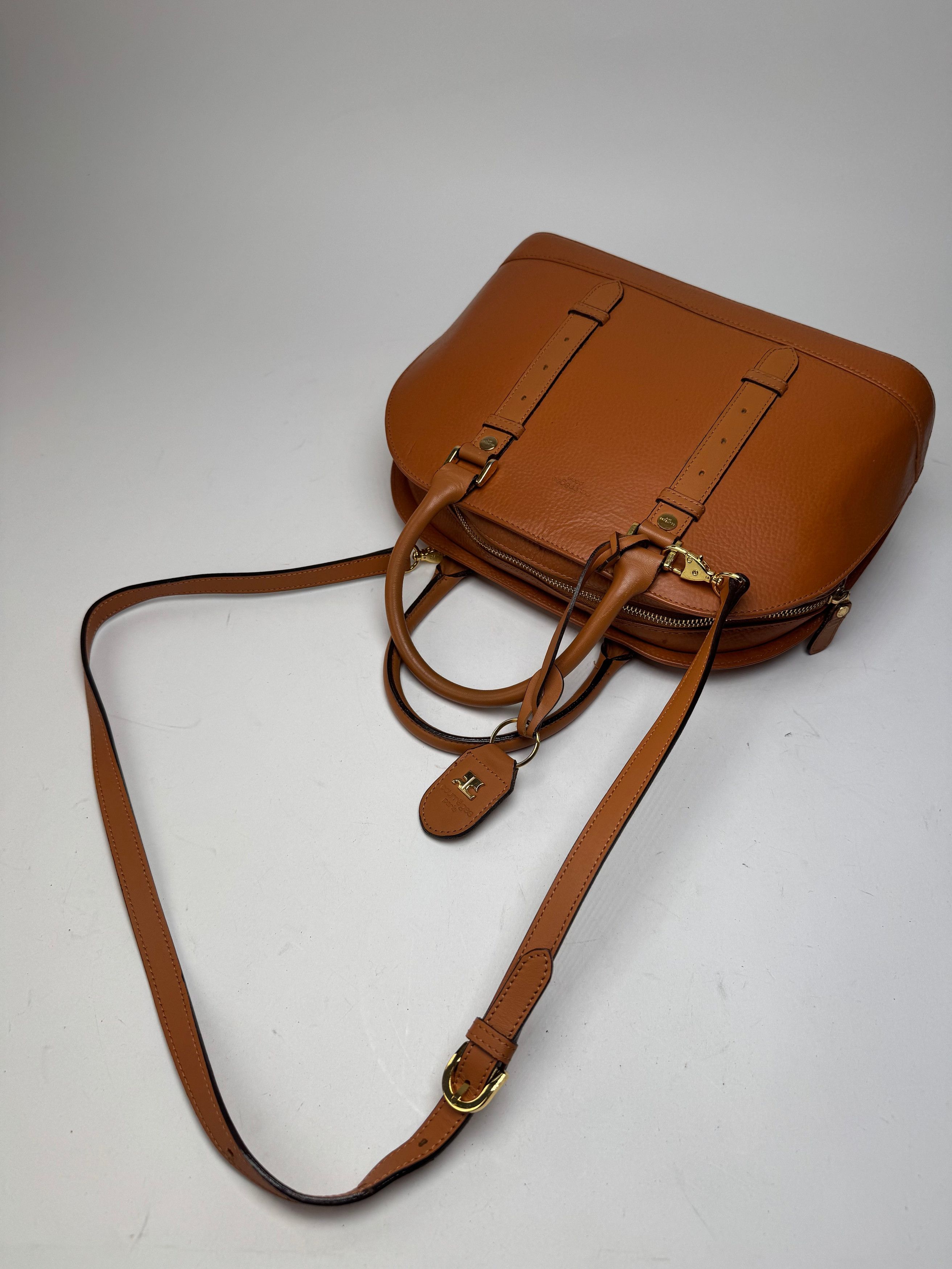 Courreges Vintage 2Way Leather Handbag Orange Brown Size ONE SIZE - 10 Thumbnail
