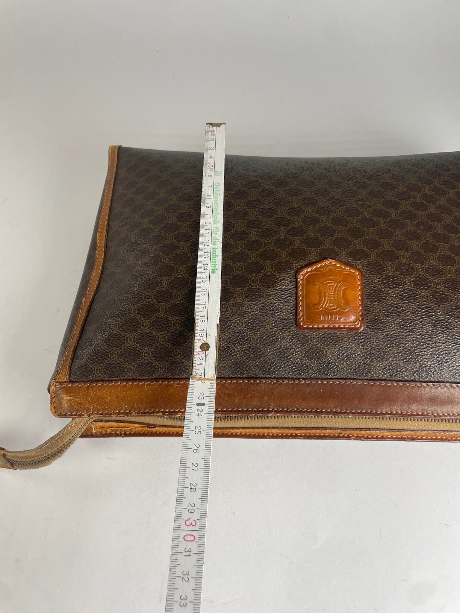 Celine Vintage Paris Monogram Leather Clutch Brown Size ONE SIZE - 13 Thumbnail