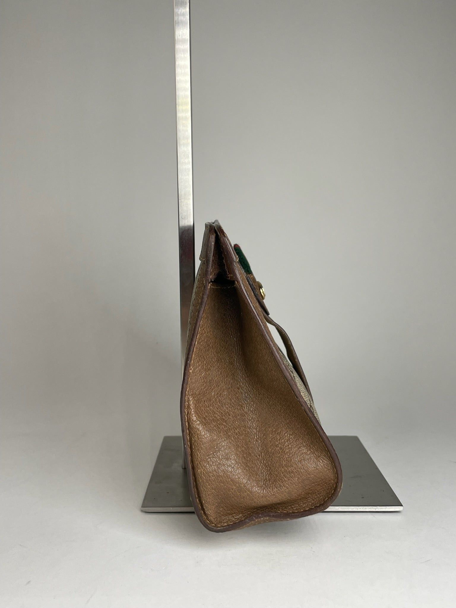 Gucci Vintage Ophidia Leather Clutch Grey Brown Size ONE SIZE - 8 Thumbnail