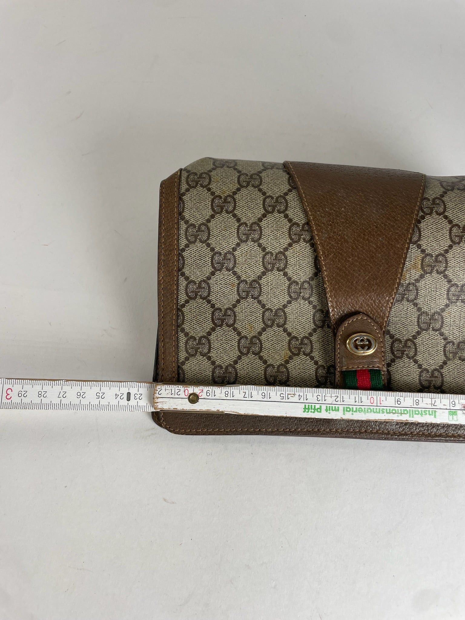 Gucci Vintage Ophidia Leather Clutch Grey Brown Size ONE SIZE - 10 Thumbnail