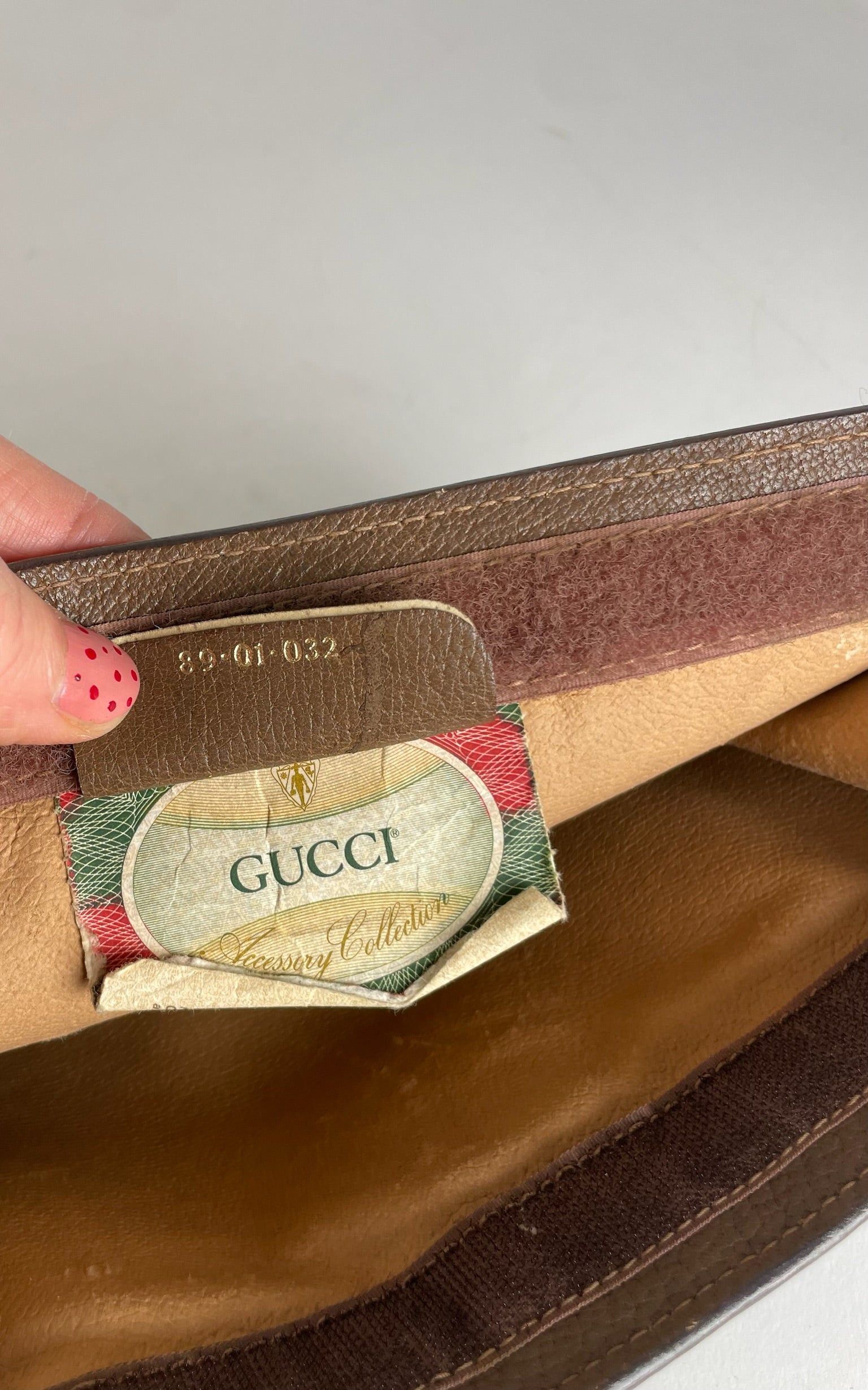 Gucci Vintage Ophidia Leather Clutch Grey Brown Size ONE SIZE - 3 Thumbnail