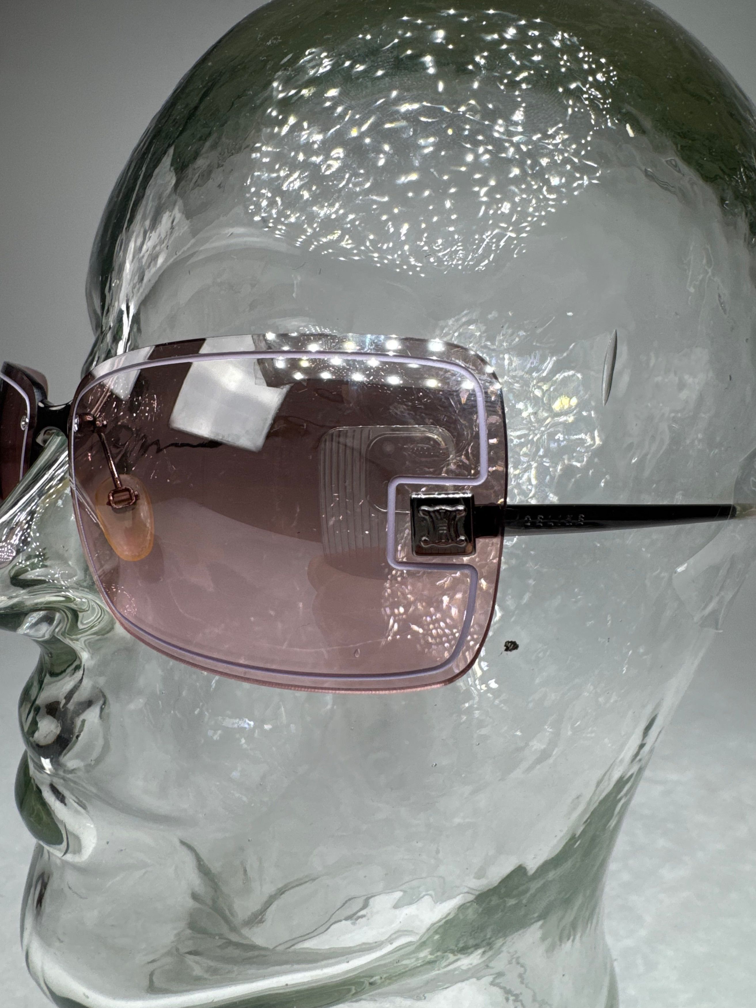 Celine Vintage Paris rimless Sunglasses silver Purple Size ONE SIZE - 3 Thumbnail