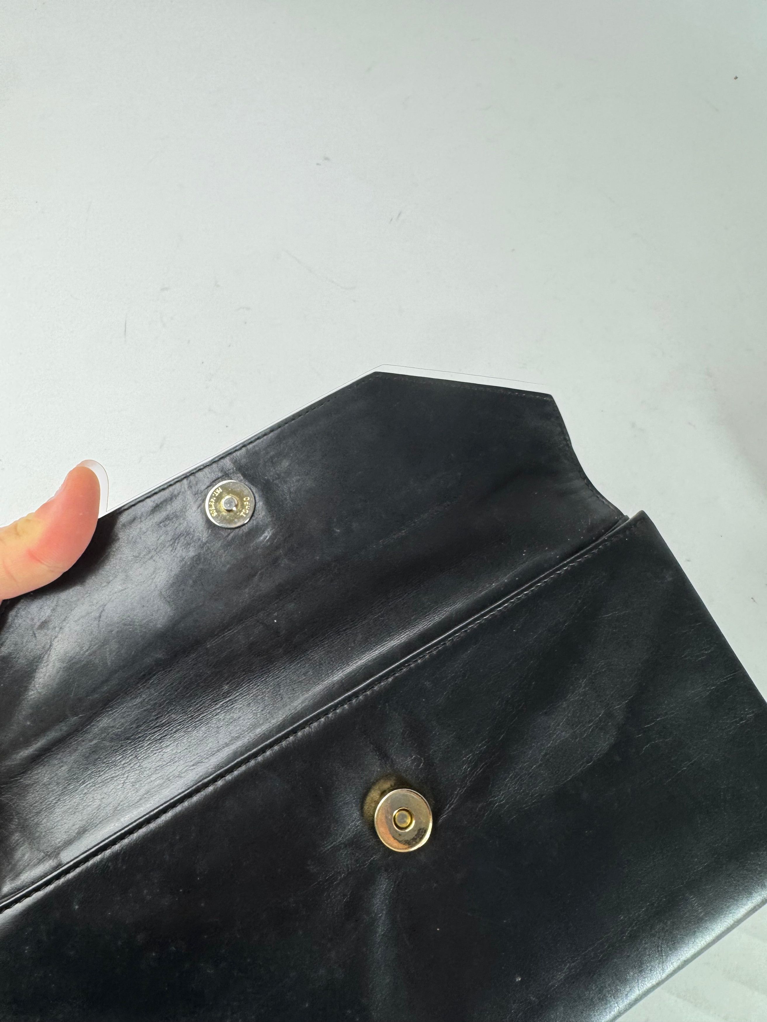 Givenchy Vintage Snake Emblossed Leather Clutch black Size ONE SIZE - 4 Thumbnail