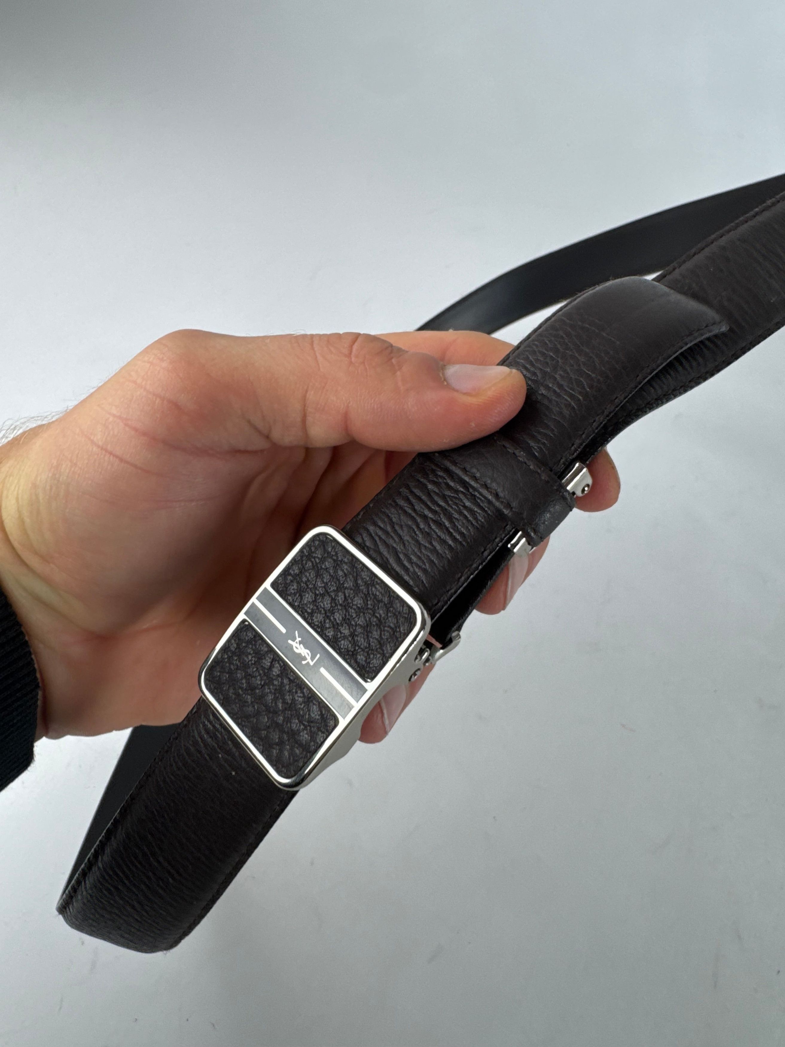 Other Vintage Yves Saint Laurent Snake Emblossed Leather Belt Blac Size ONE SIZE - 3 Thumbnail