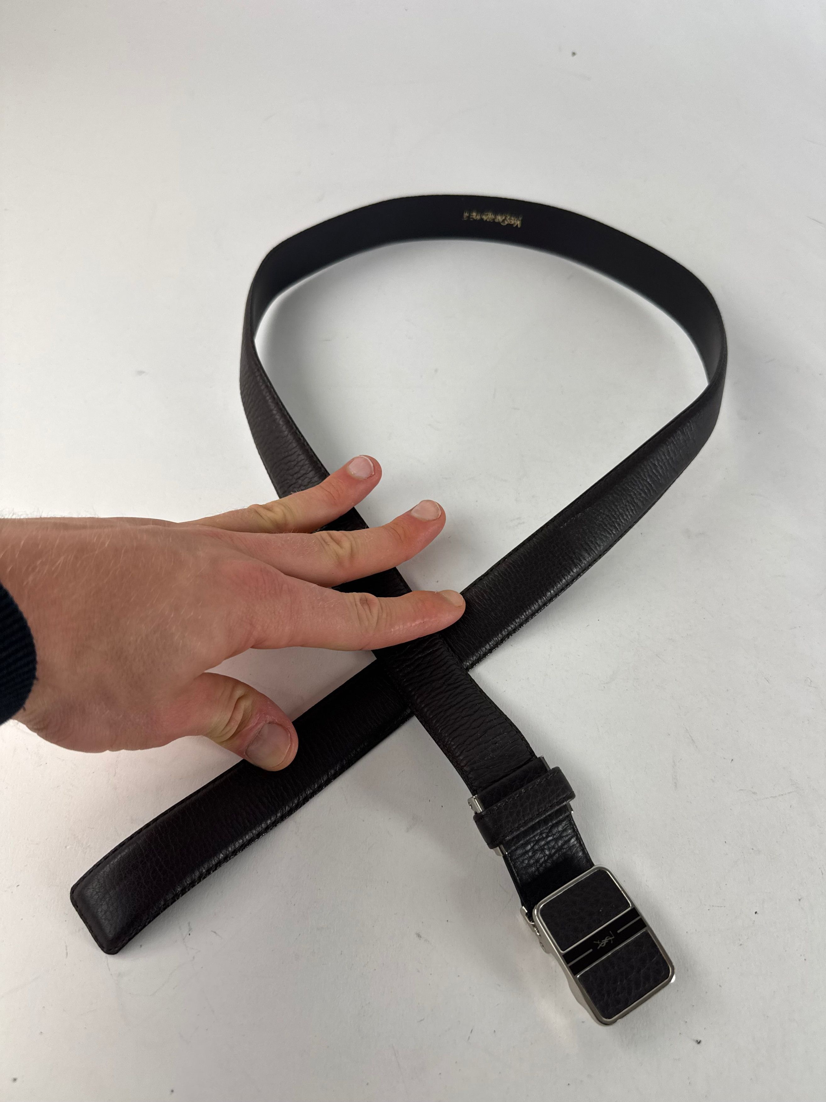 Other Vintage Yves Saint Laurent Snake Emblossed Leather Belt Blac Size ONE SIZE - 8 Thumbnail