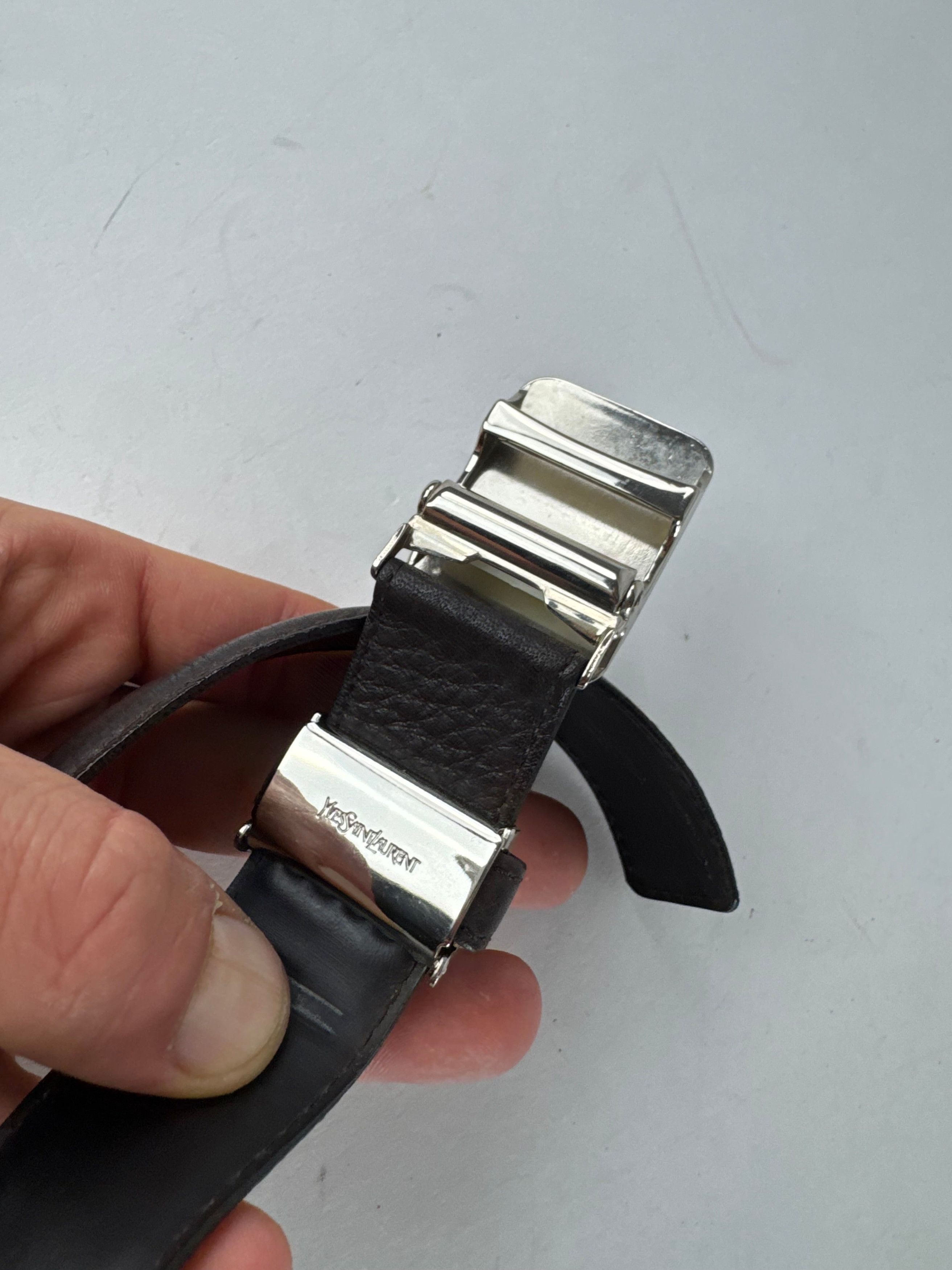 Other Vintage Yves Saint Laurent Snake Emblossed Leather Belt Blac Size ONE SIZE - 6 Thumbnail