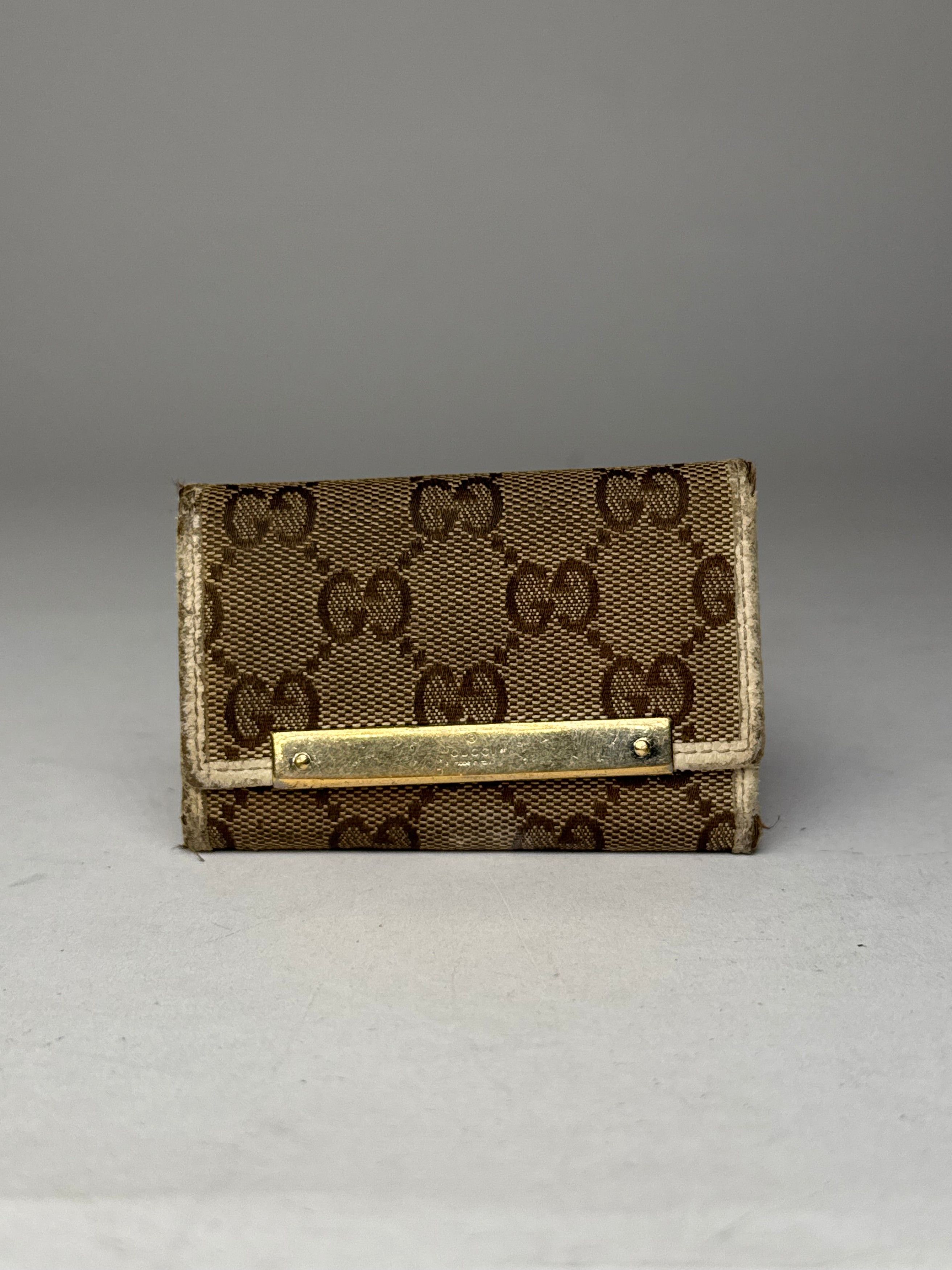 Gucci Vintage Monogram Card Holder Brown white Size ONE SIZE - 6 Thumbnail