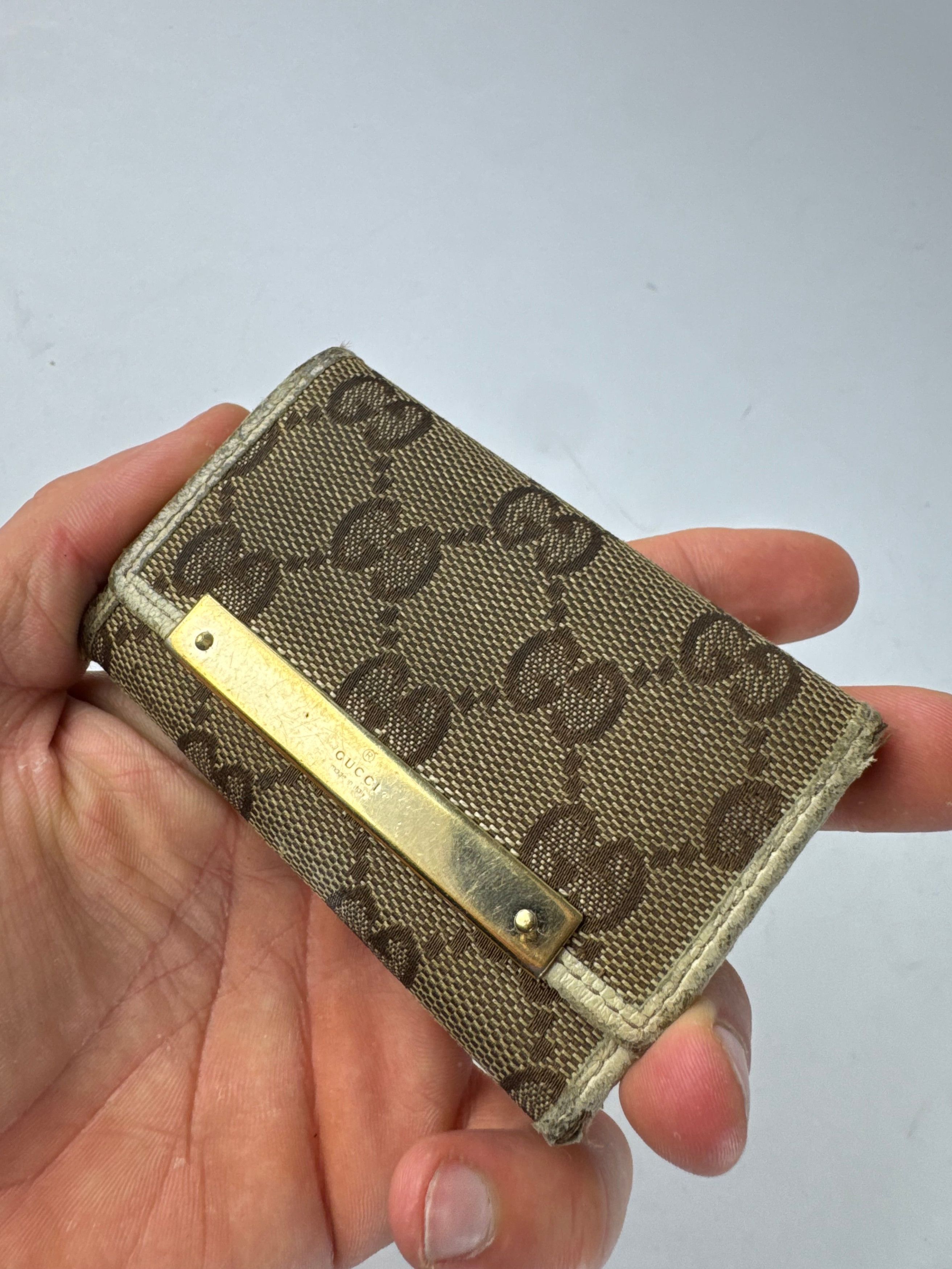 Gucci Vintage Monogram Card Holder Brown white Size ONE SIZE - 3 Thumbnail