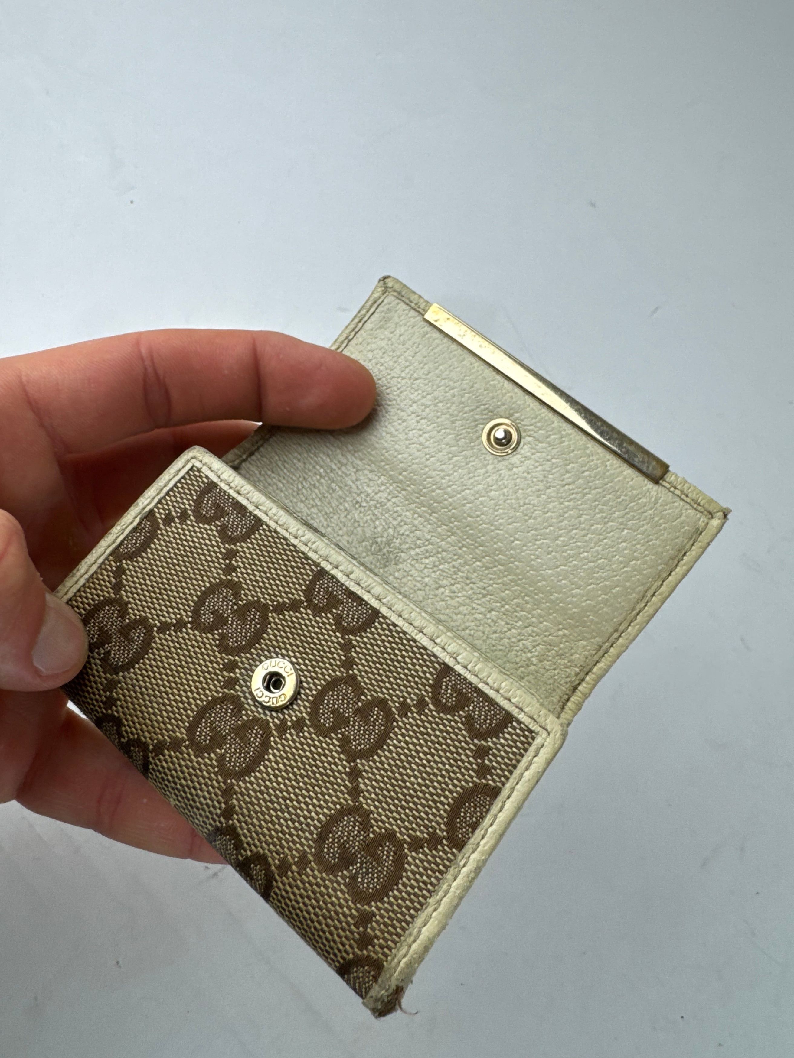 Gucci Vintage Monogram Card Holder Brown white Size ONE SIZE - 4 Thumbnail