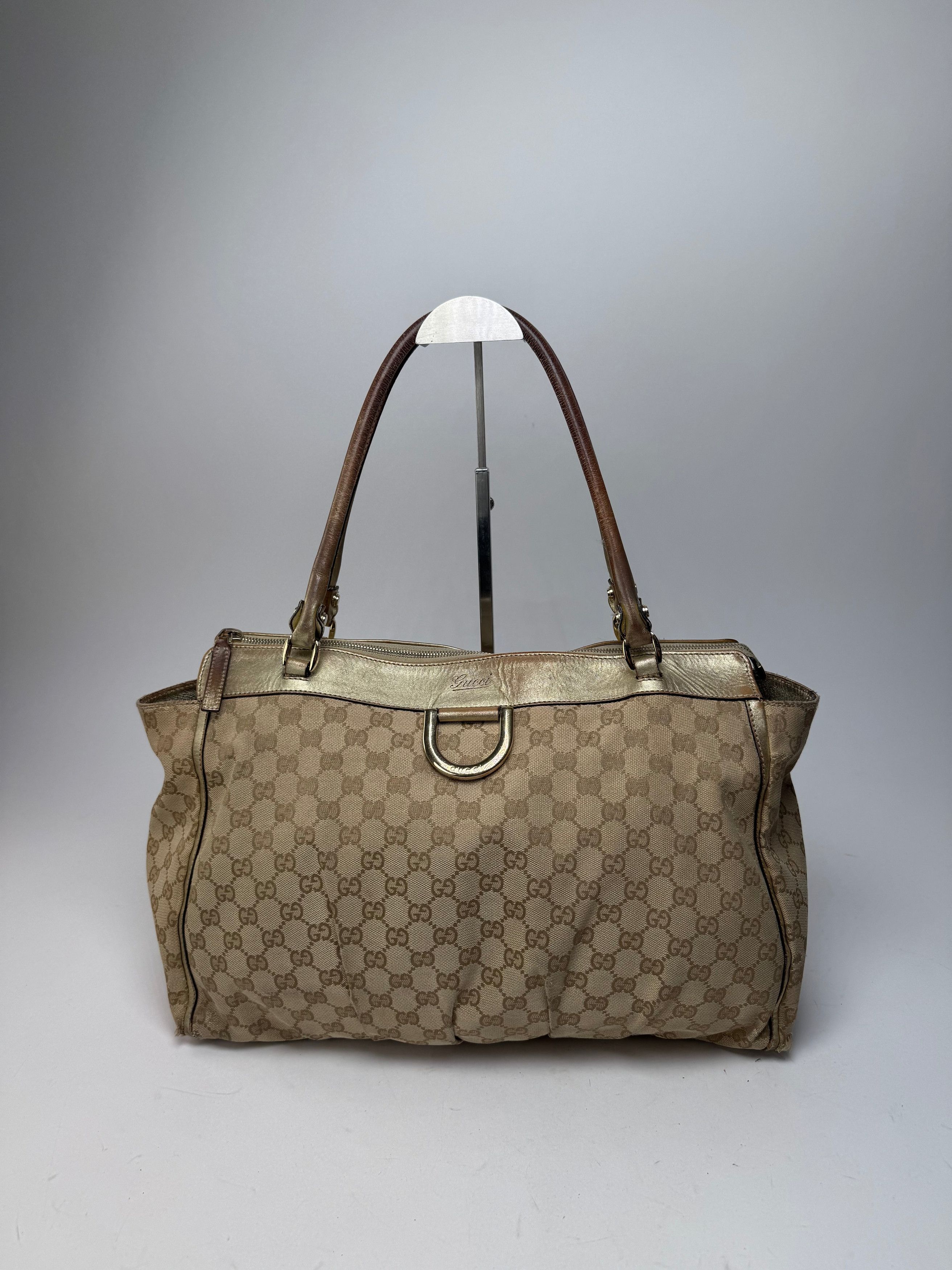 Gucci Vintage Monogram D-Ding Handbag Golden Beige Size ONE SIZE - 8 Thumbnail