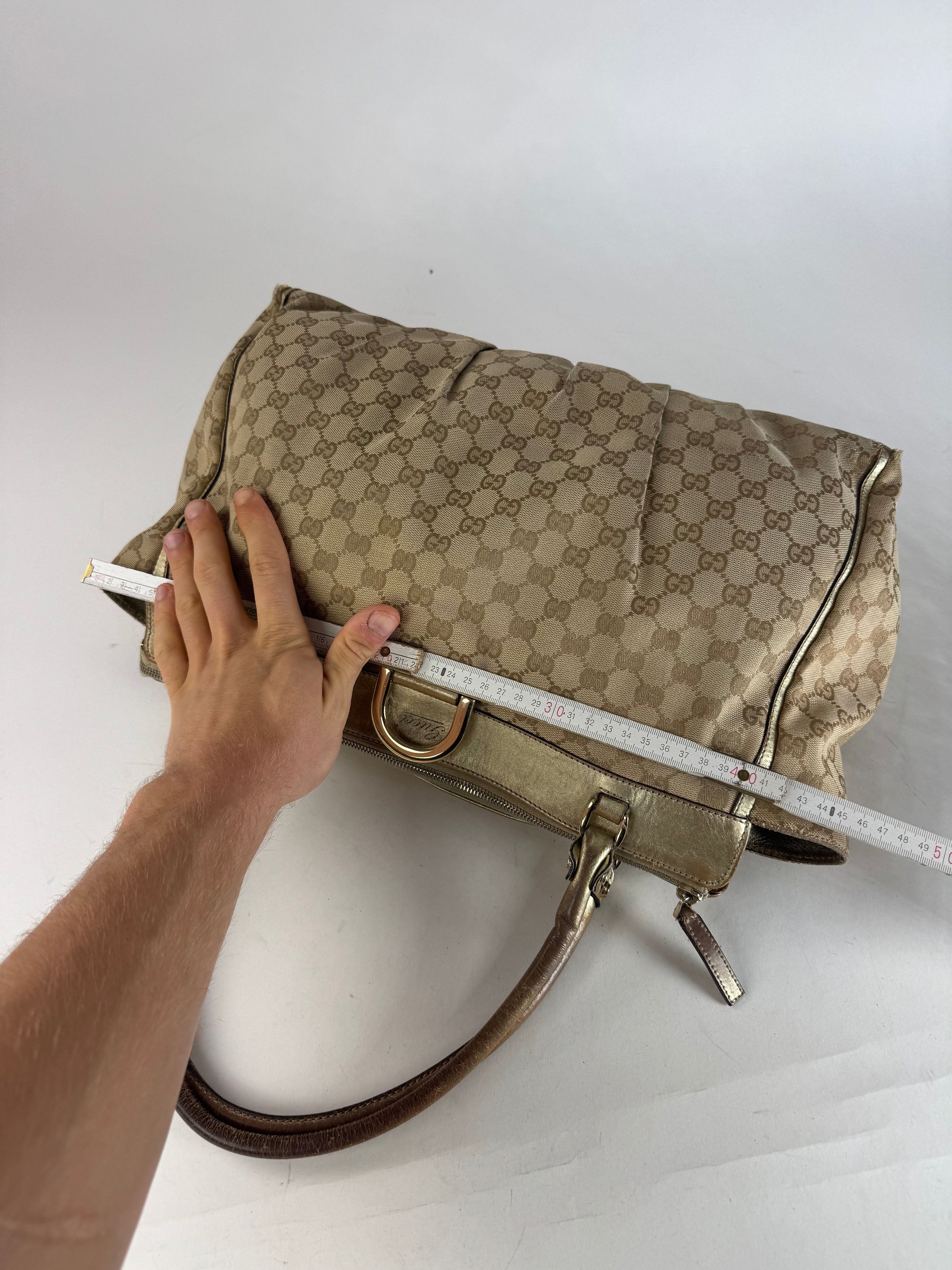 Gucci Vintage Monogram D-Ding Handbag Golden Beige Size ONE SIZE - 11 Thumbnail