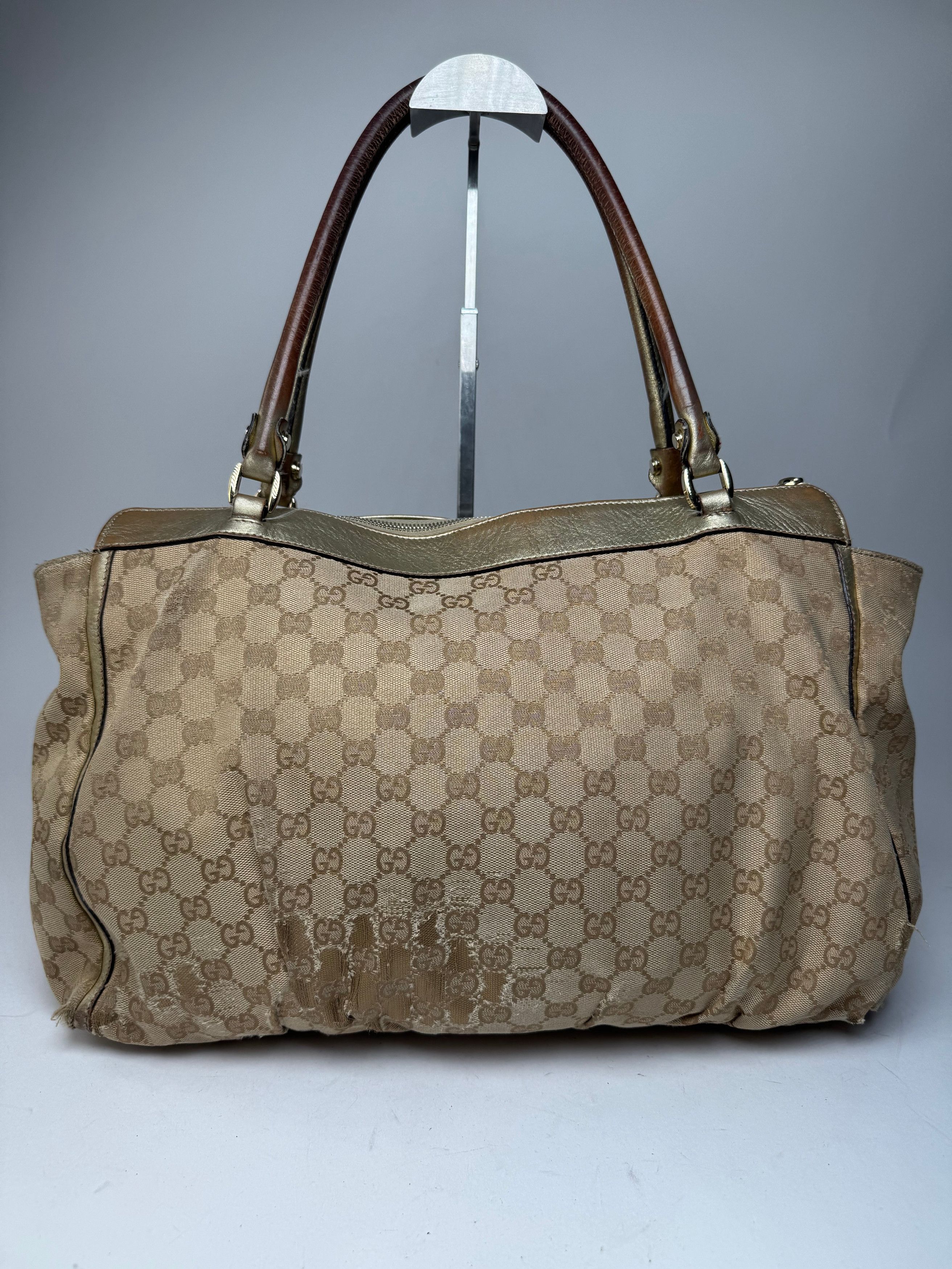 Gucci Vintage Monogram D-Ding Handbag Golden Beige Size ONE SIZE - 10 Thumbnail