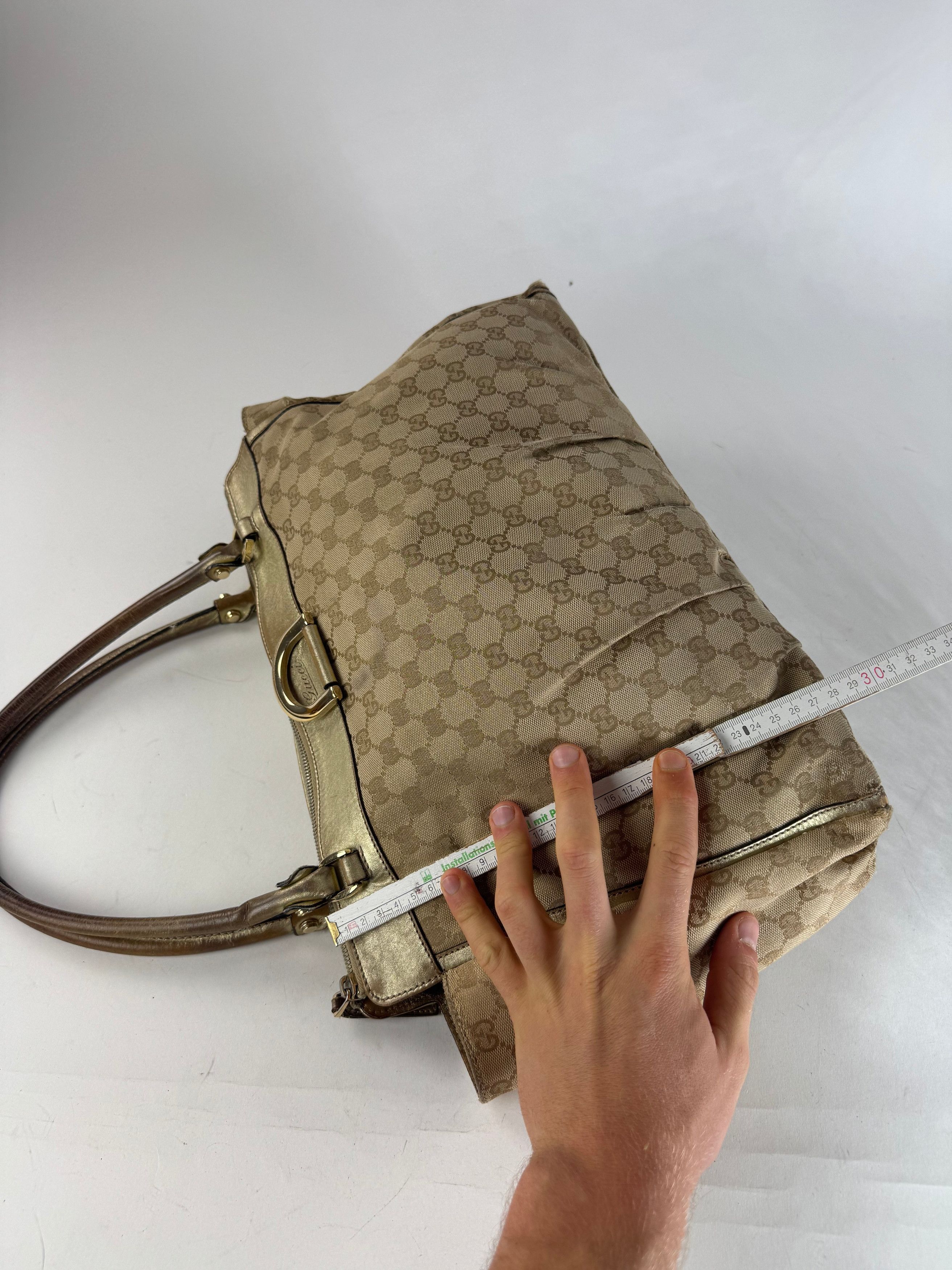 Gucci Vintage Monogram D-Ding Handbag Golden Beige Size ONE SIZE - 12 Thumbnail