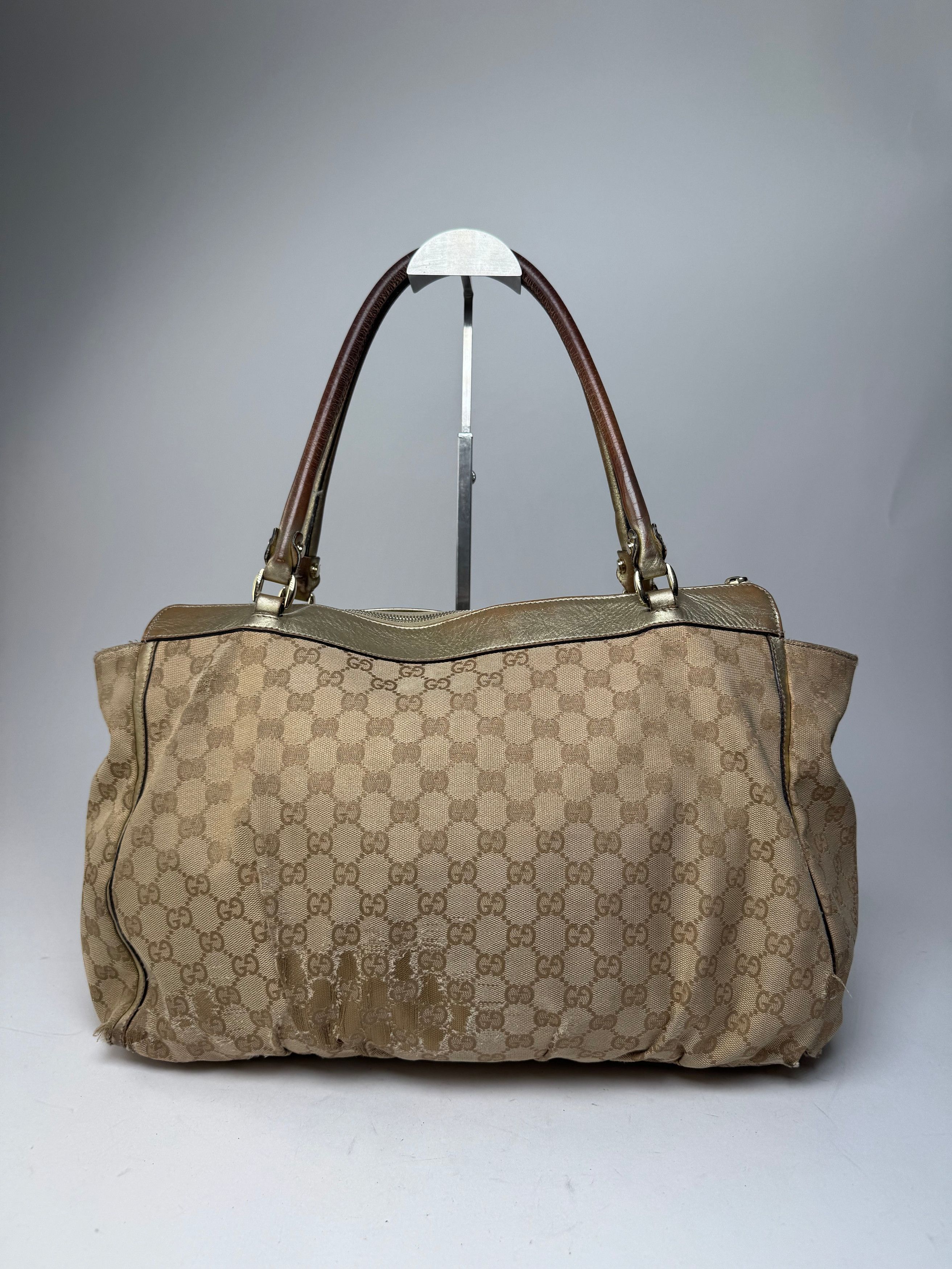 Gucci Vintage Monogram D-Ding Handbag Golden Beige Size ONE SIZE - 2 Thumbnail