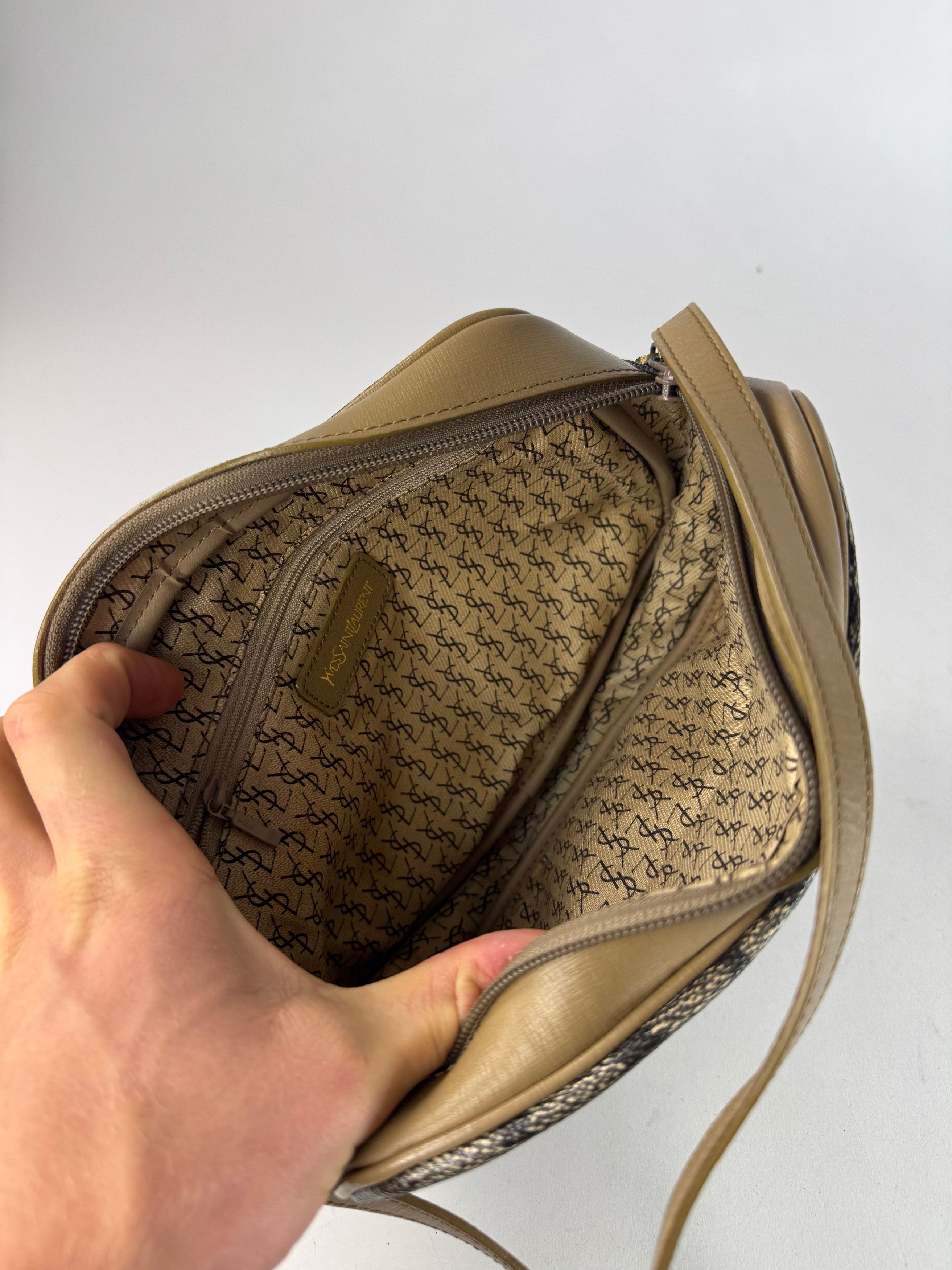 Other Vintage Yves Saint Laurent Stone Emblossed Leather Shoulder Size ONE SIZE - 2 Thumbnail