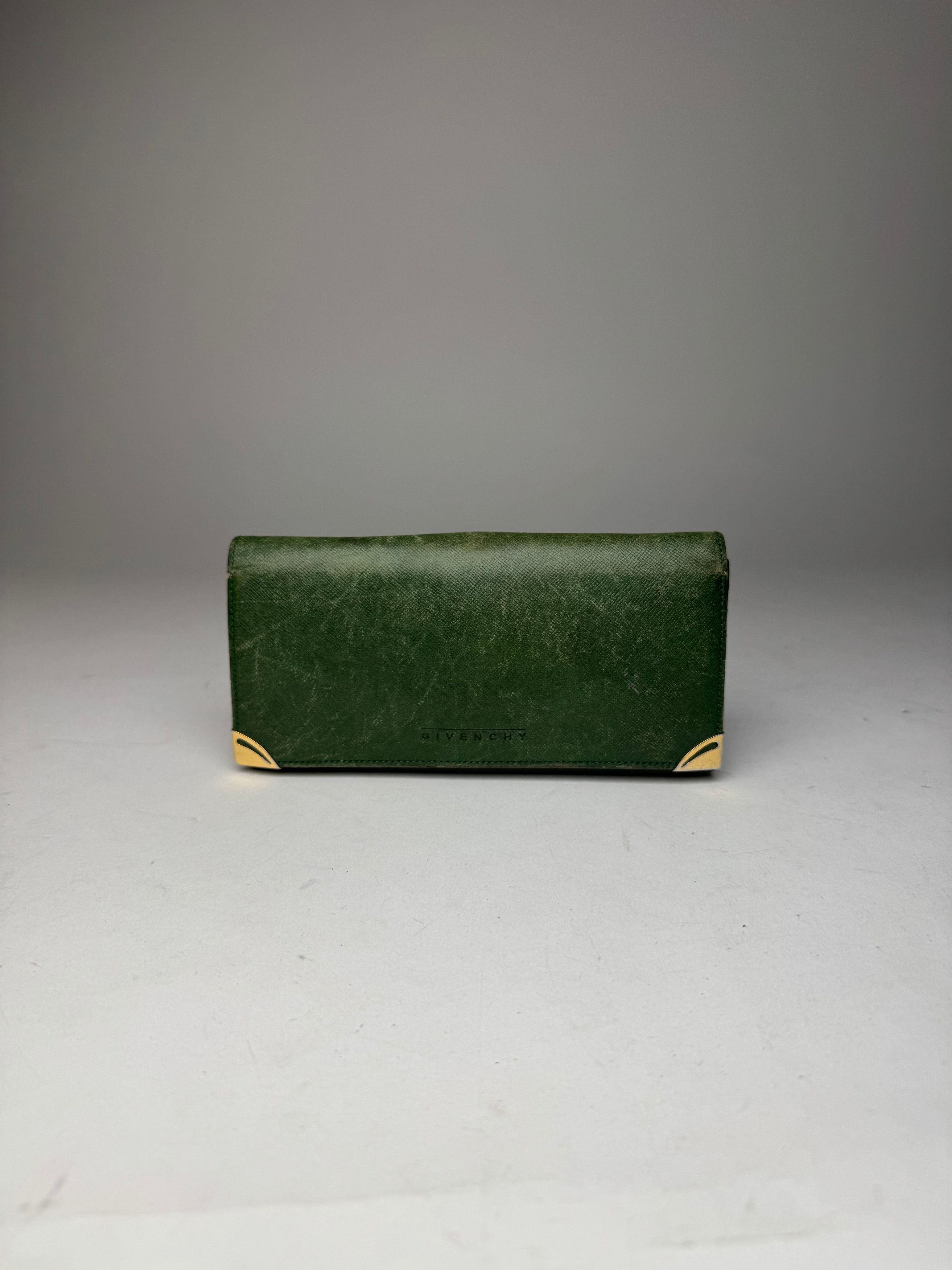Givenchy Vintage Leather Wallet Green Size ONE SIZE - 6 Thumbnail