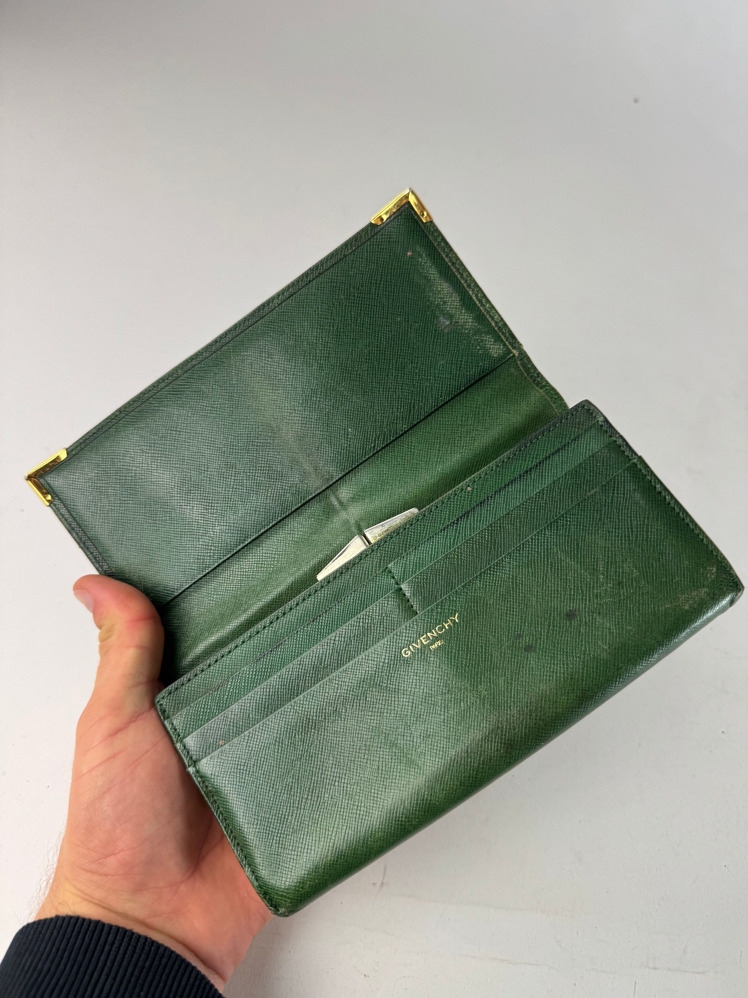 Givenchy Vintage Leather Wallet Green Size ONE SIZE - 4 Thumbnail