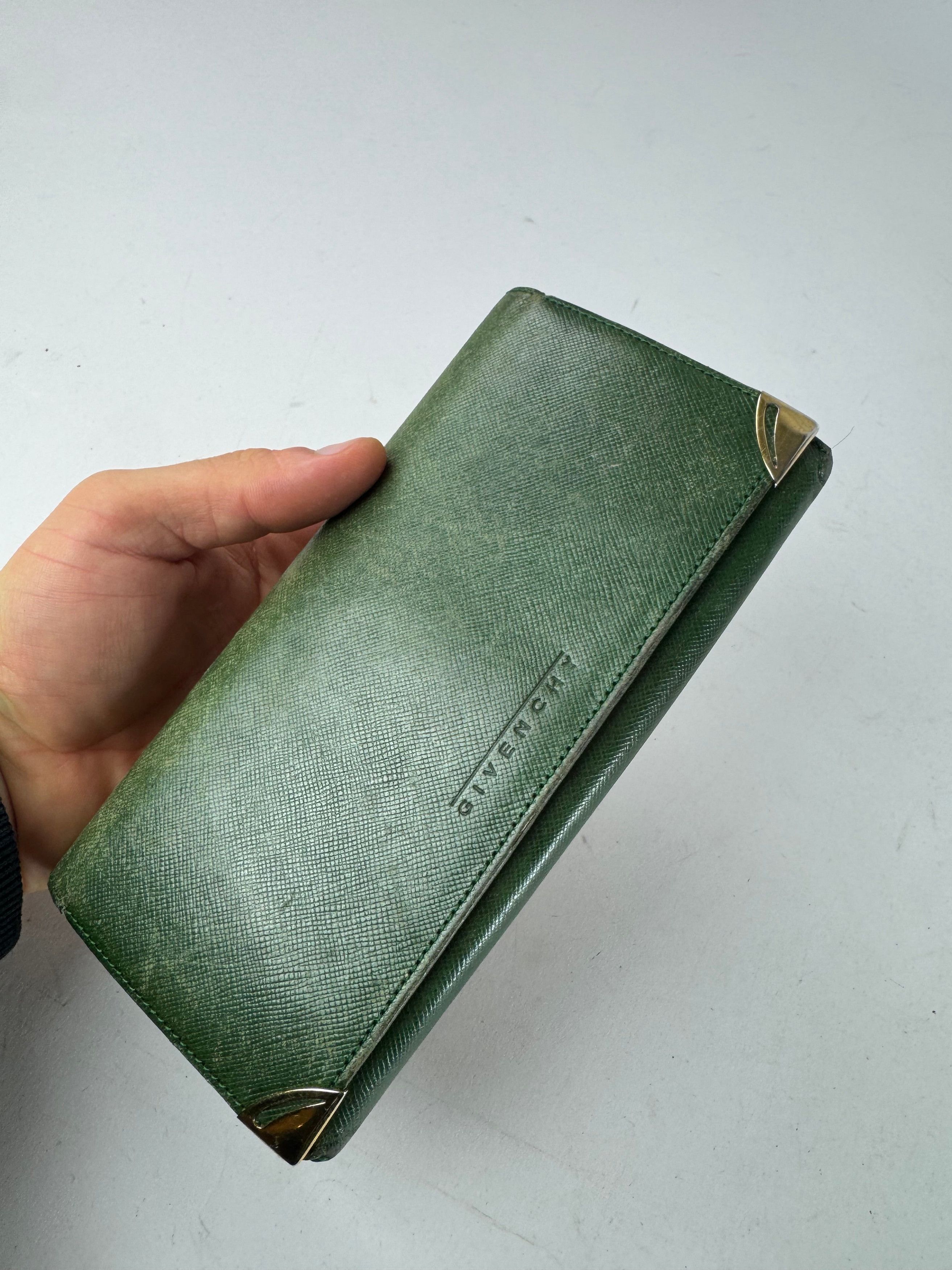 Givenchy Vintage Leather Wallet Green Size ONE SIZE - 3 Thumbnail