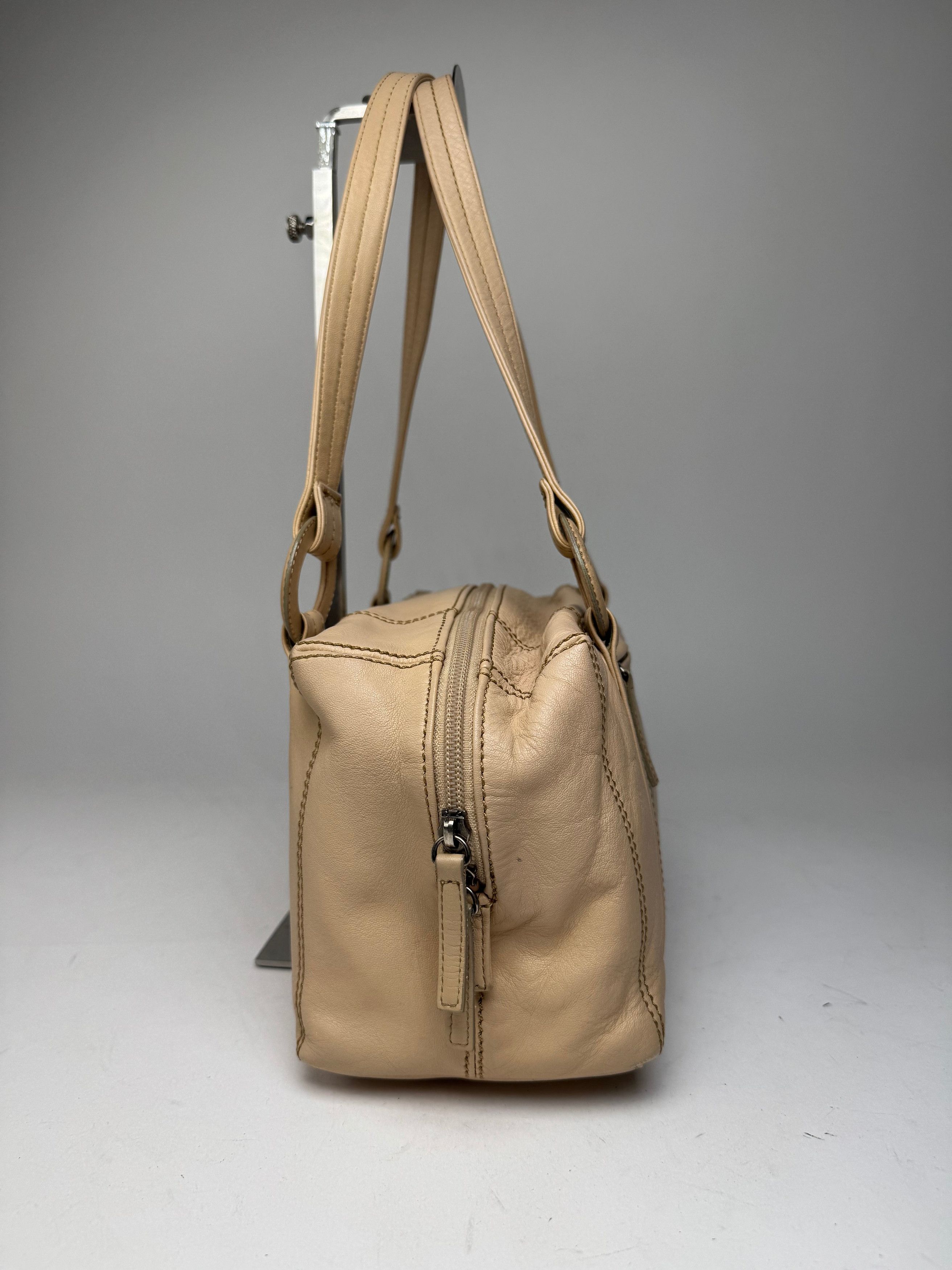 Issey Miyake Vintage Leather Handbag Beige Size ONE SIZE - 6 Thumbnail