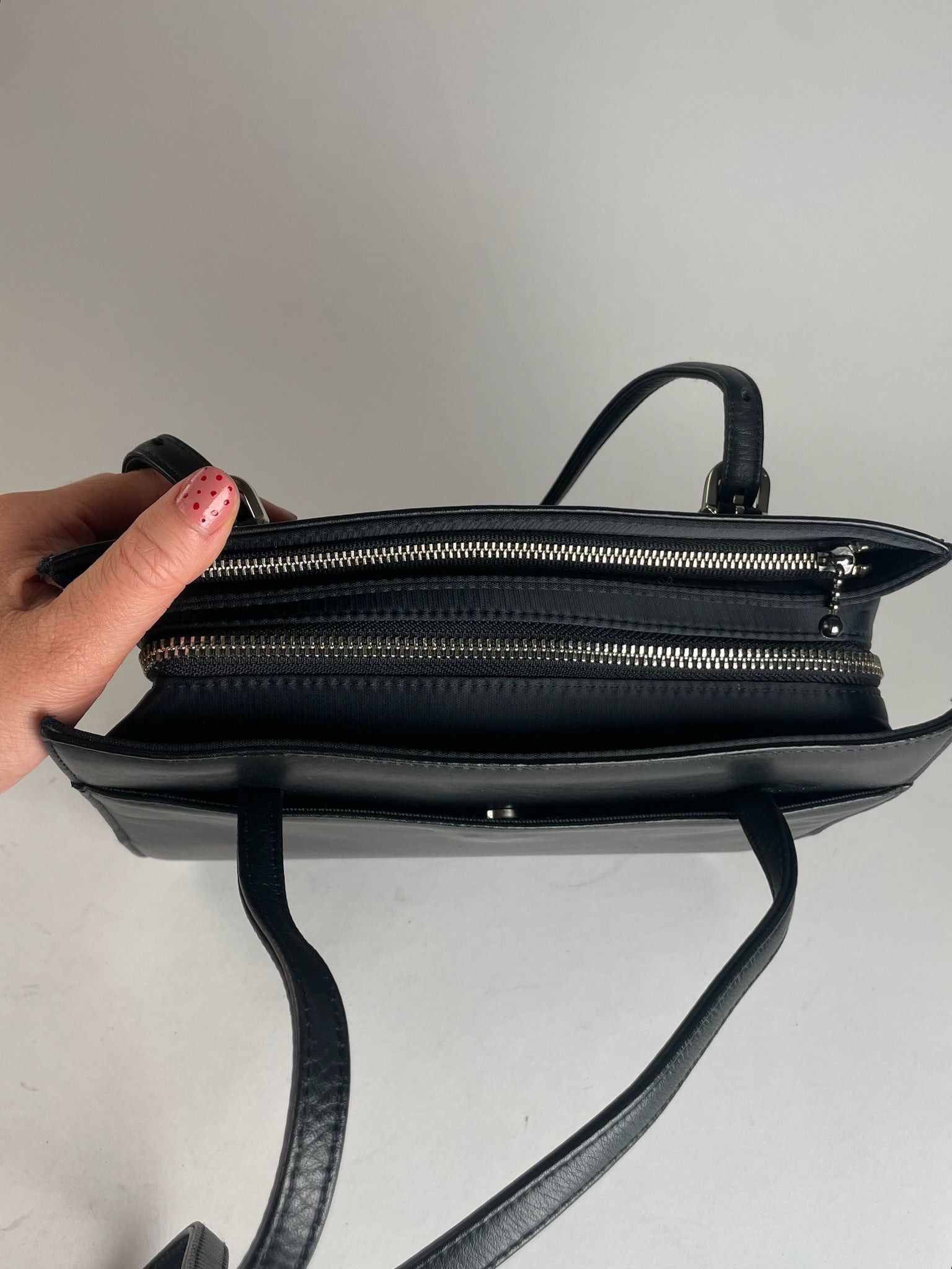 Courreges Vintage Leather Handbag Black Size ONE SIZE - 5 Thumbnail