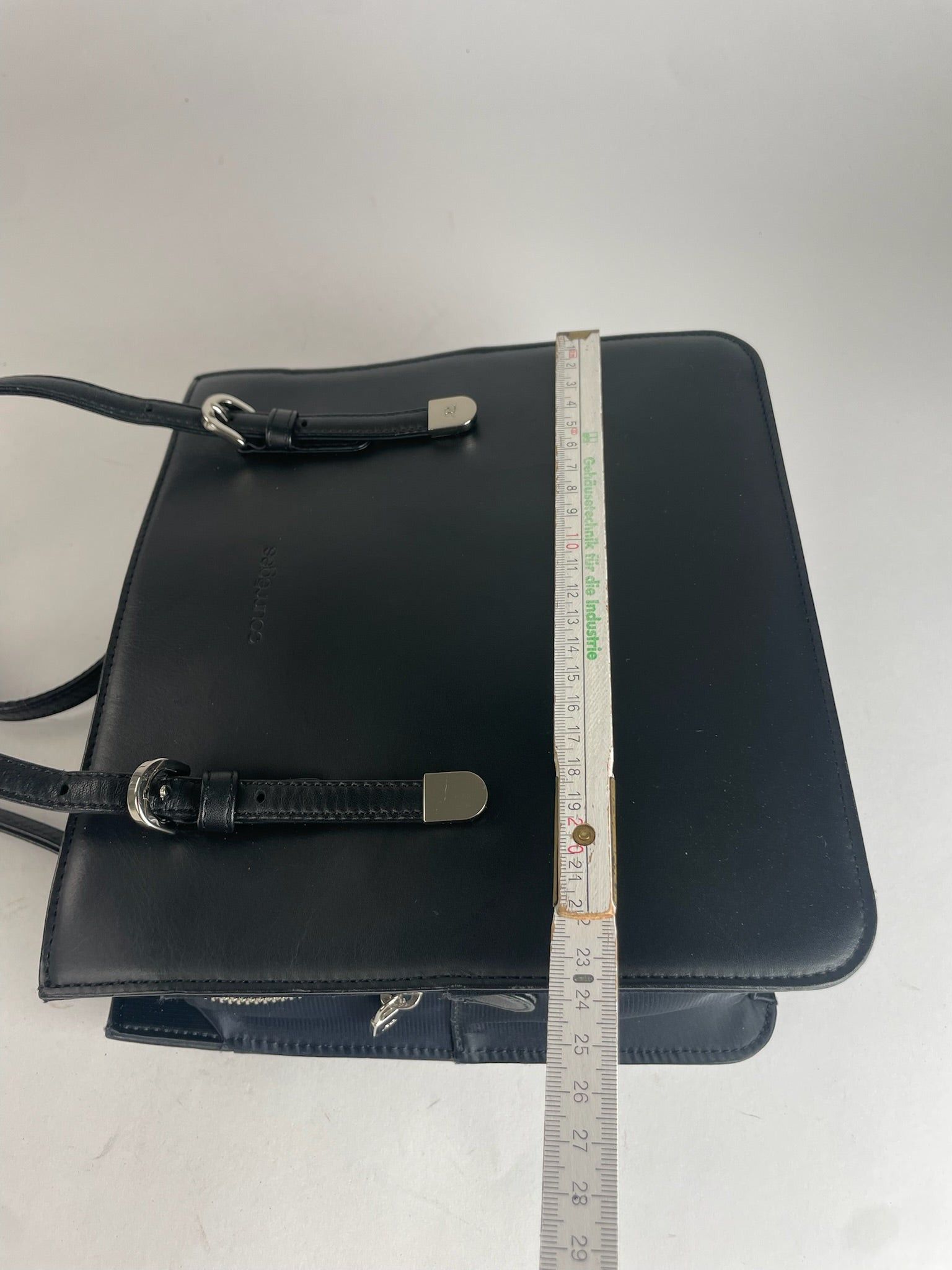 Courreges Vintage Leather Handbag Black Size ONE SIZE - 12 Thumbnail