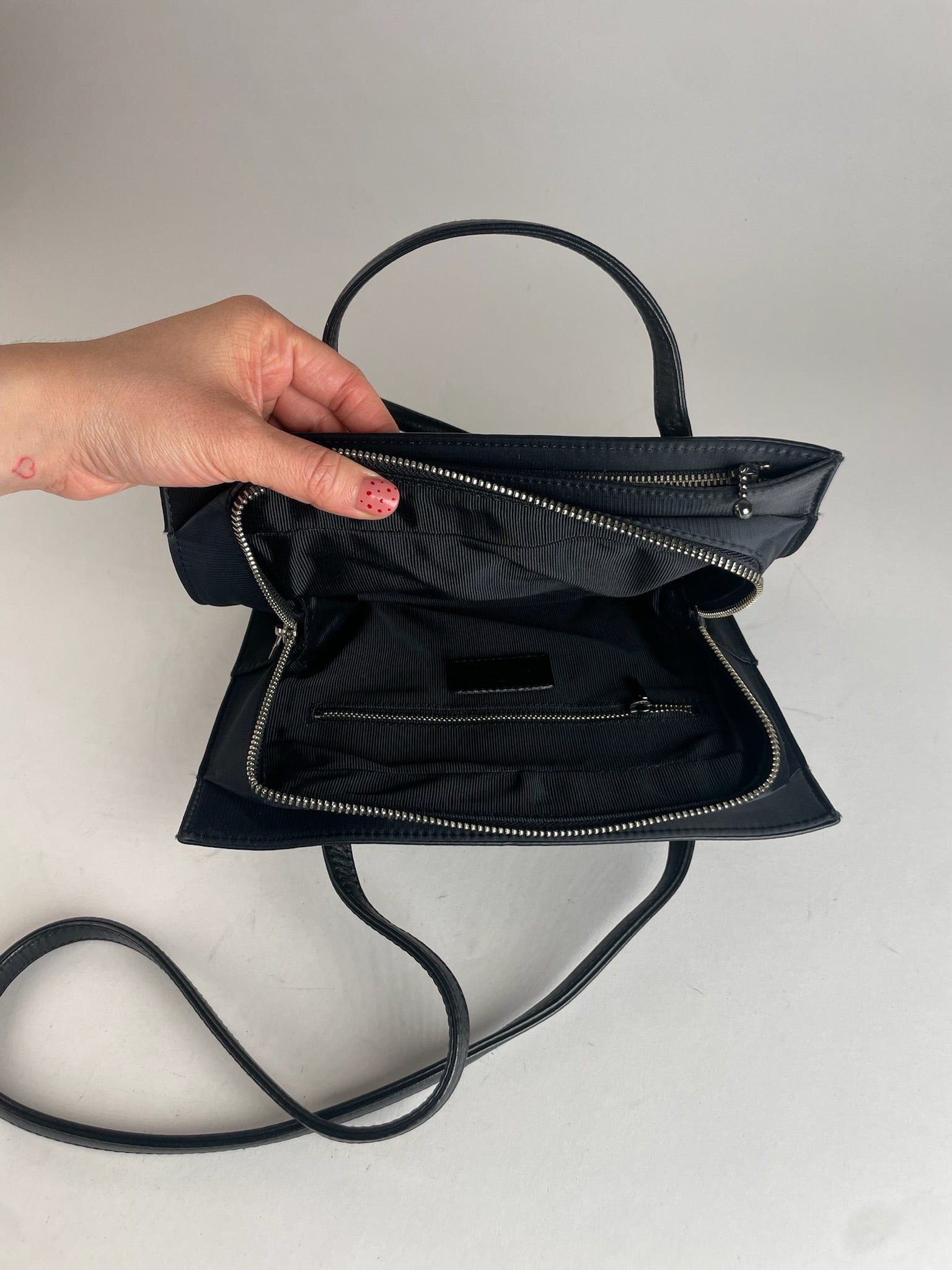 Courreges Vintage Leather Handbag Black Size ONE SIZE - 3 Thumbnail
