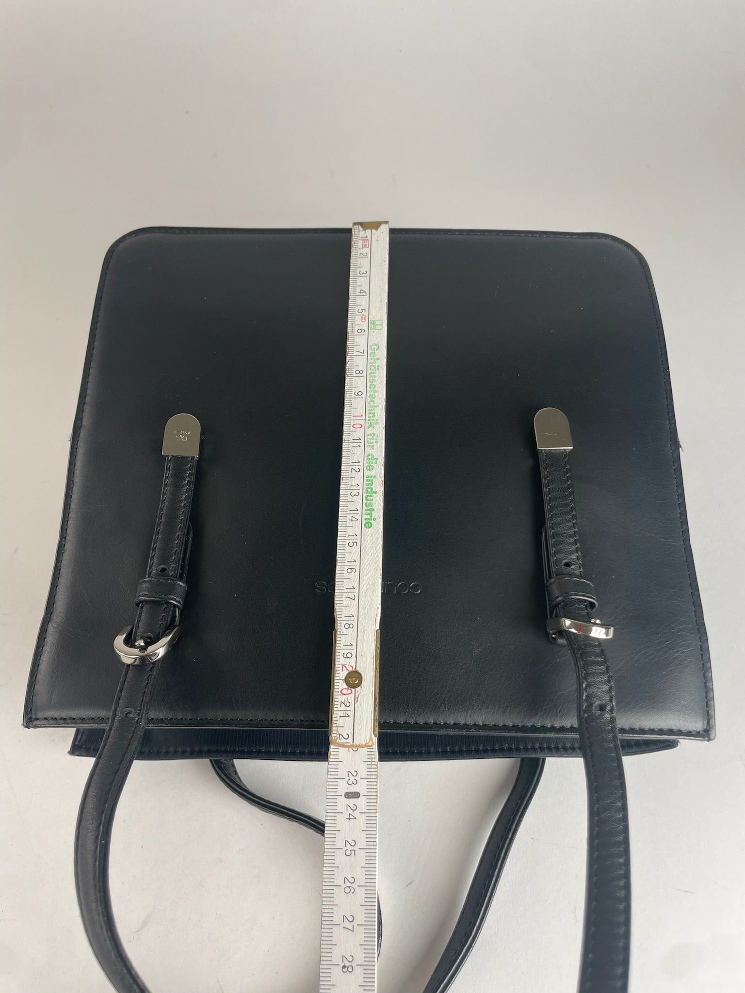 Courreges Vintage Leather Handbag Black Size ONE SIZE - 11 Thumbnail