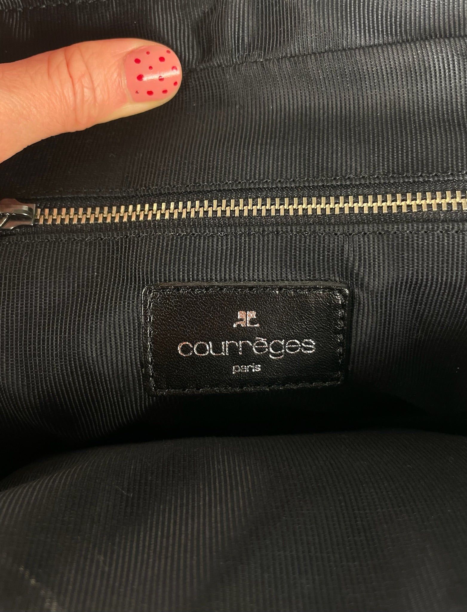 Courreges Vintage Leather Handbag Black Size ONE SIZE - 4 Thumbnail