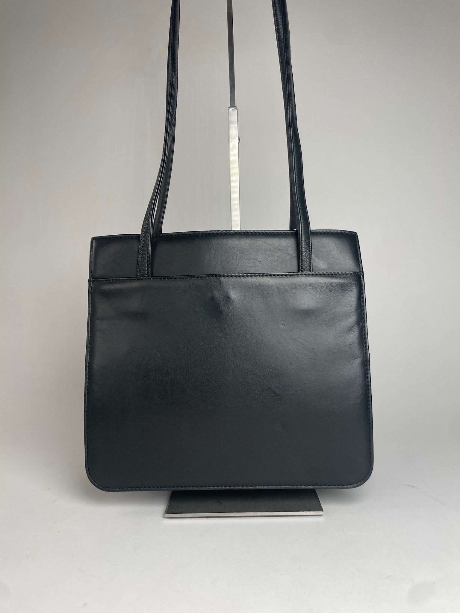 Courreges Vintage Leather Handbag Black Size ONE SIZE - 10 Thumbnail