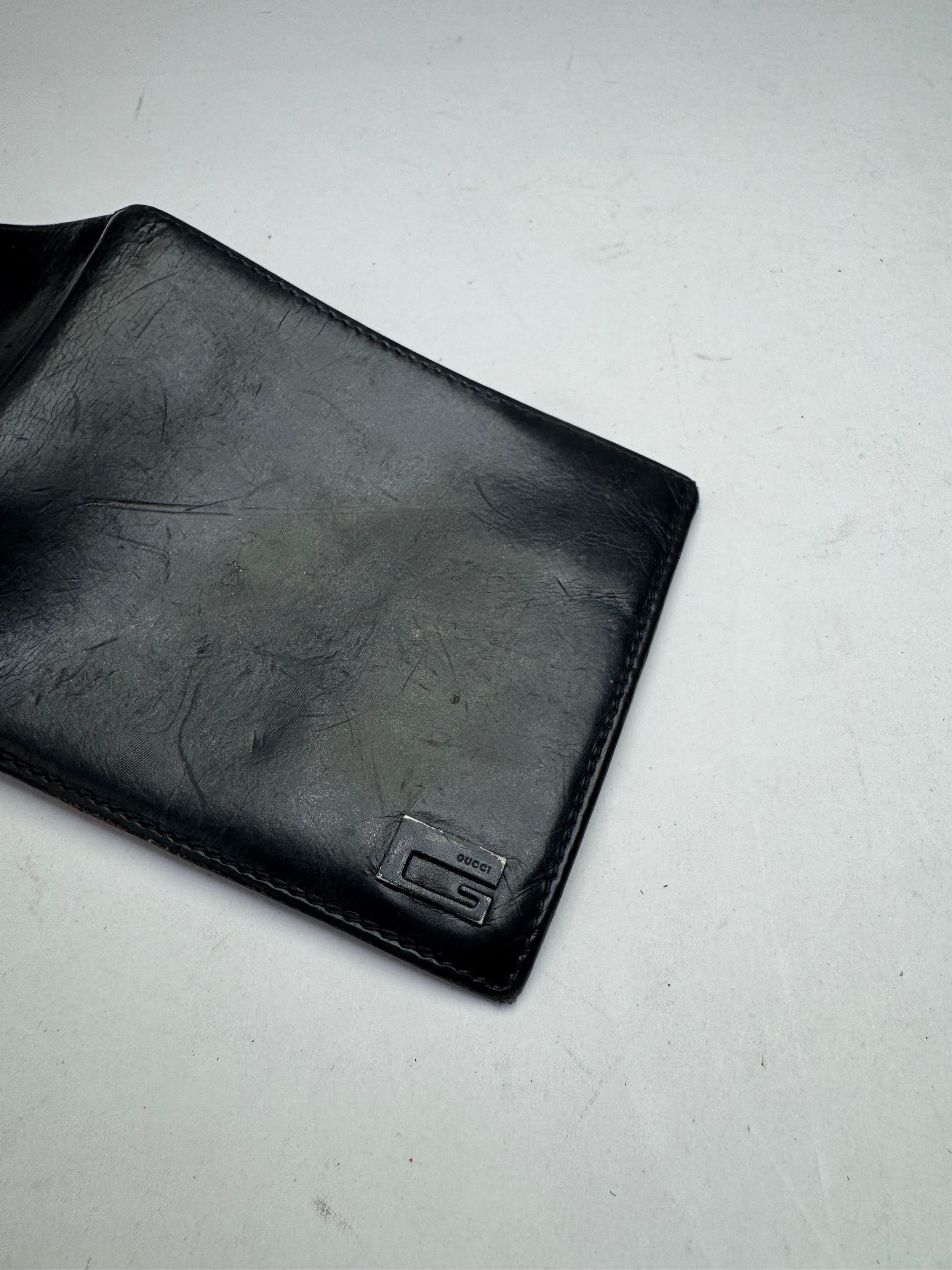 Gucci Vintage Flapable Leather Wallet Black Size ONE SIZE - 7 Thumbnail