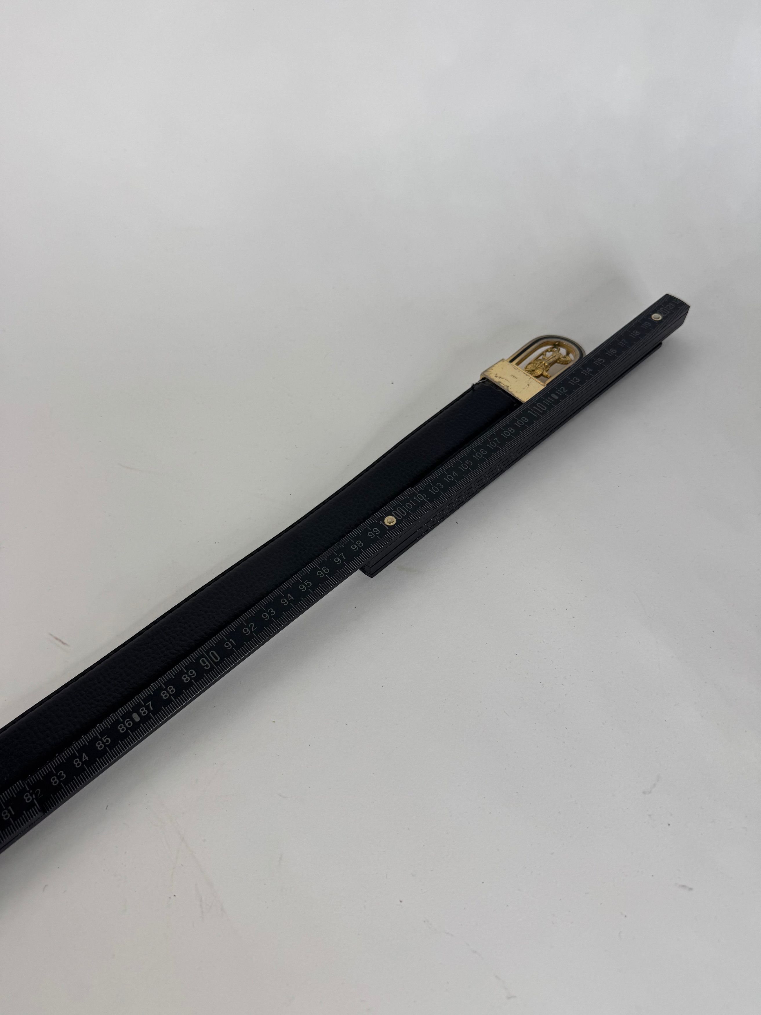 Celine Vintage Paris Carriage Logo Leather Belt Black Size ONE SIZE - 8 Thumbnail