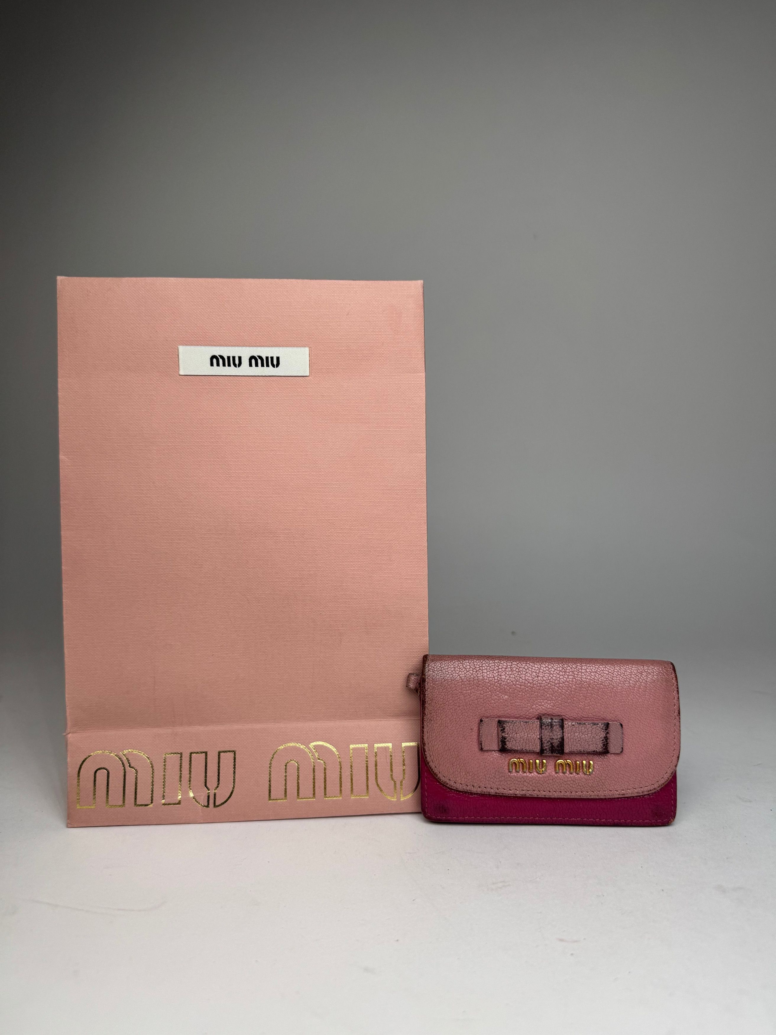 Miu Miu Vintage Leather Card Holder Pink Purple Size ONE SIZE - 2 Thumbnail