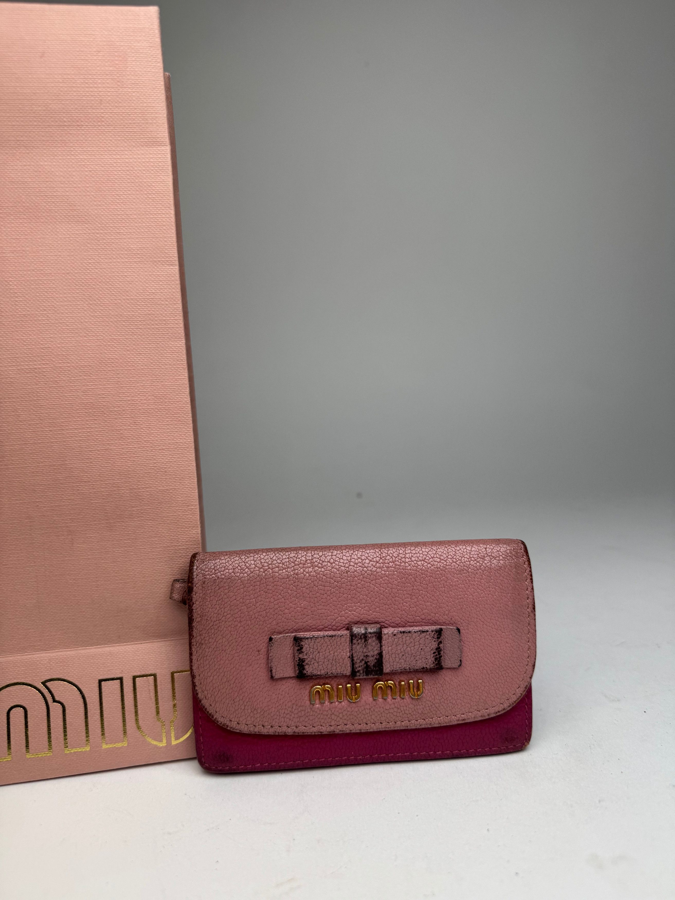 Miu Miu Vintage Leather Card Holder Pink Purple Size ONE SIZE - 3 Thumbnail