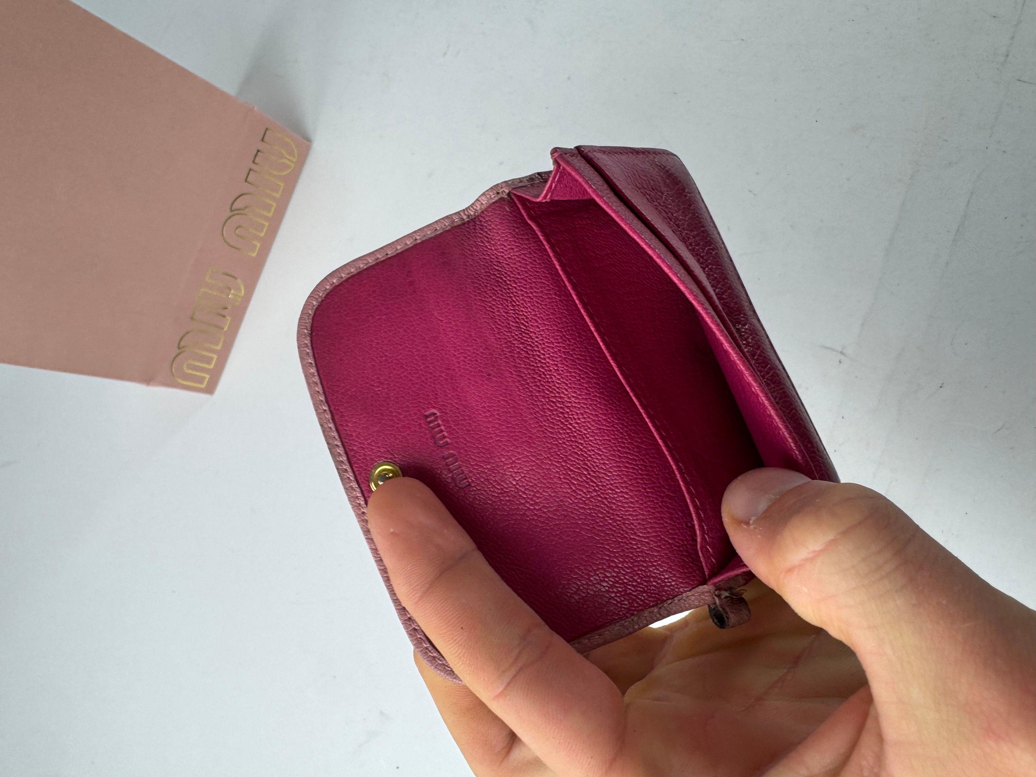 Miu Miu Vintage Leather Card Holder Pink Purple Size ONE SIZE - 9 Thumbnail