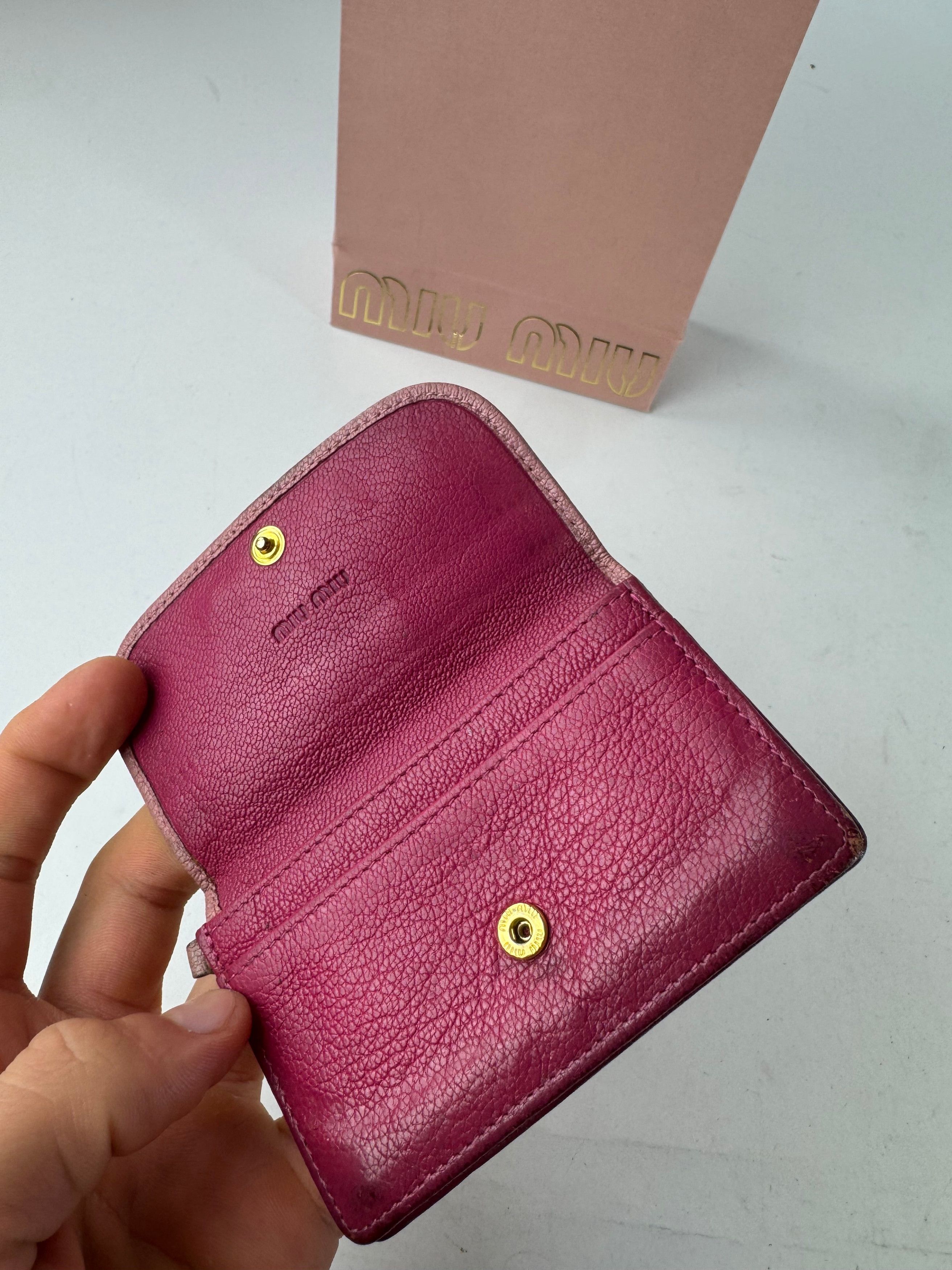 Miu Miu Vintage Leather Card Holder Pink Purple Size ONE SIZE - 8 Thumbnail
