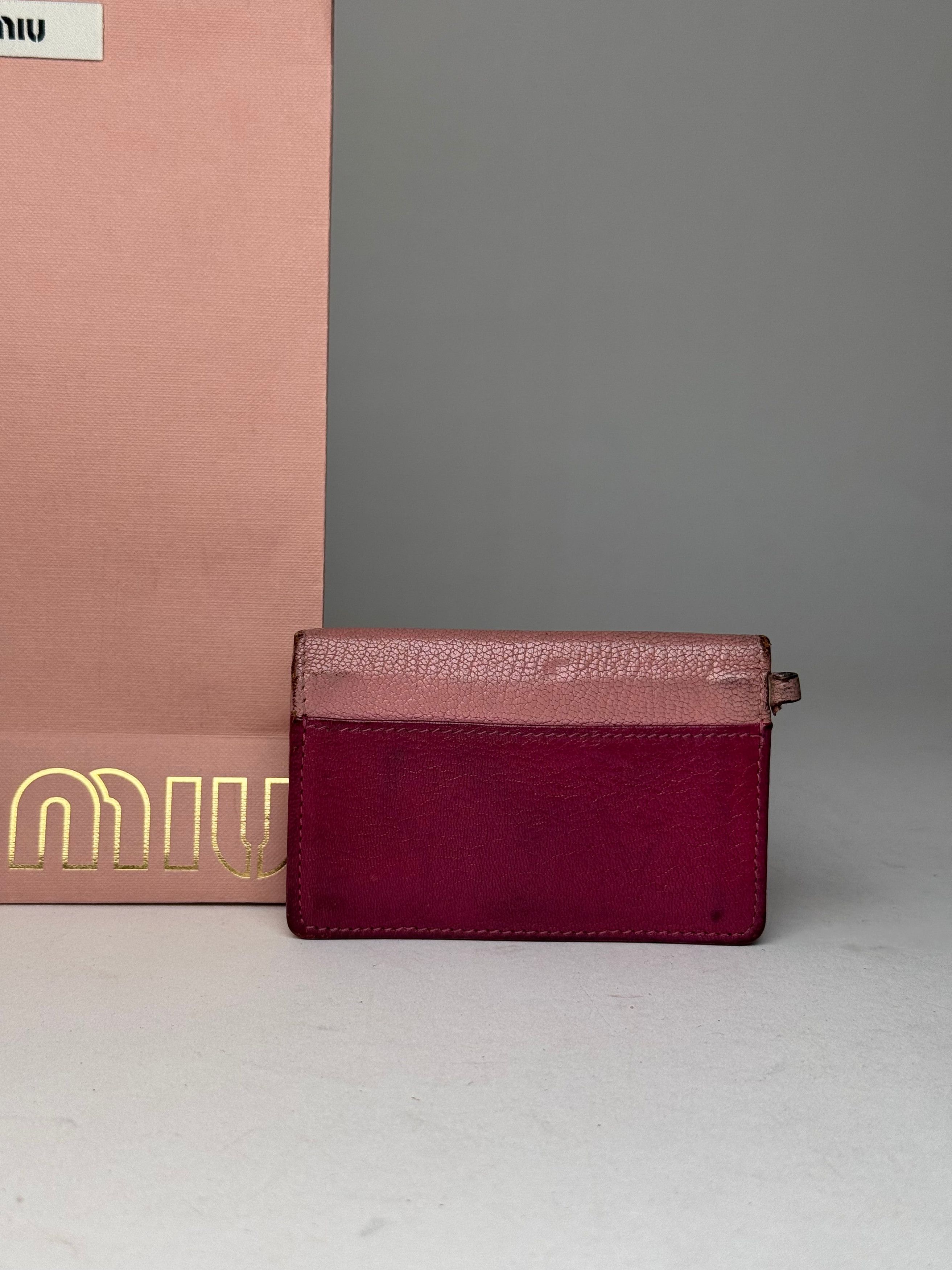 Miu Miu Vintage Leather Card Holder Pink Purple Size ONE SIZE - 6 Thumbnail