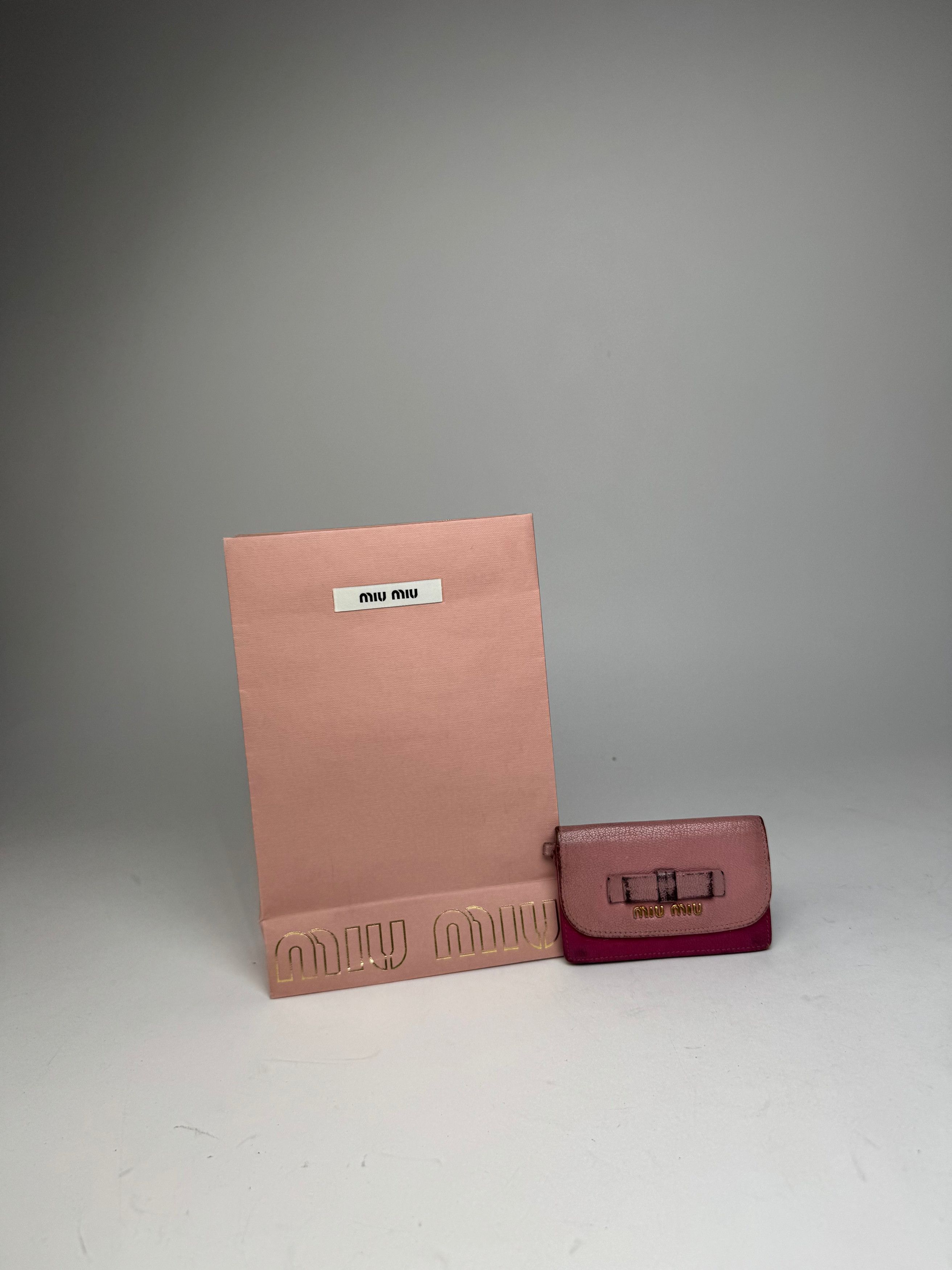 Miu Miu Vintage Leather Card Holder Pink Purple Size ONE SIZE - 4 Thumbnail